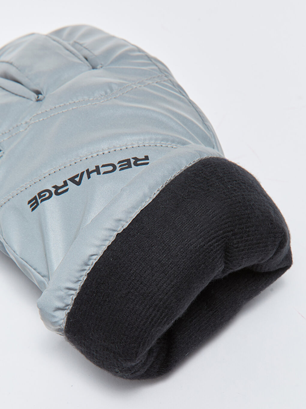 Gri Yazı Baskılı Erkek Kar Eldiveni-5