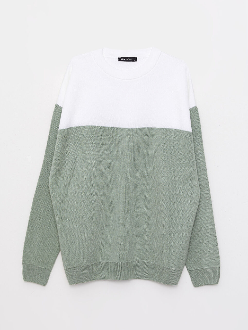 Crew Neck Long Sleeve Color Block Men's Knitwear Sweater-5