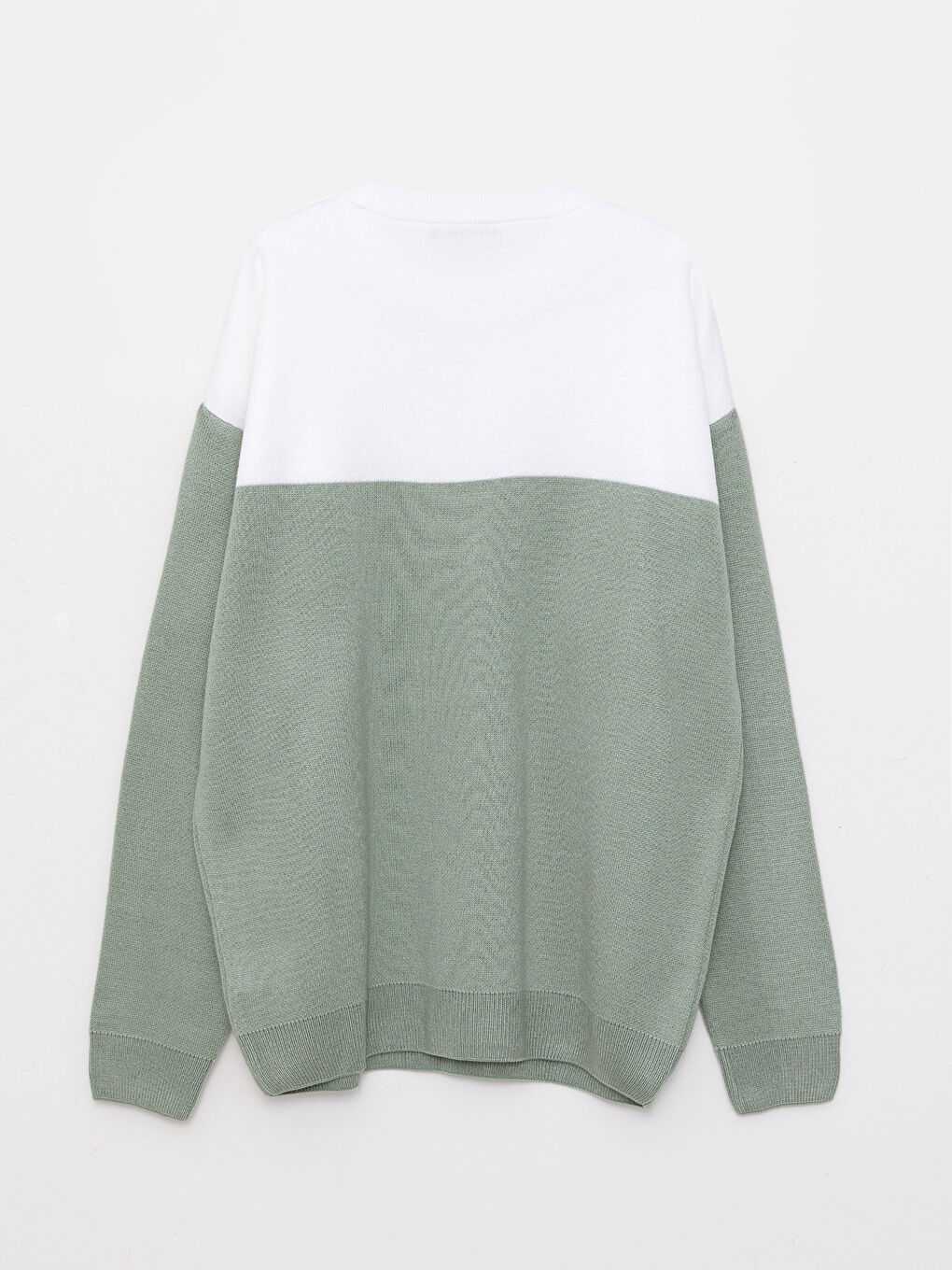 Crew Neck Long Sleeve Color Block Men's Knitwear Sweater-6