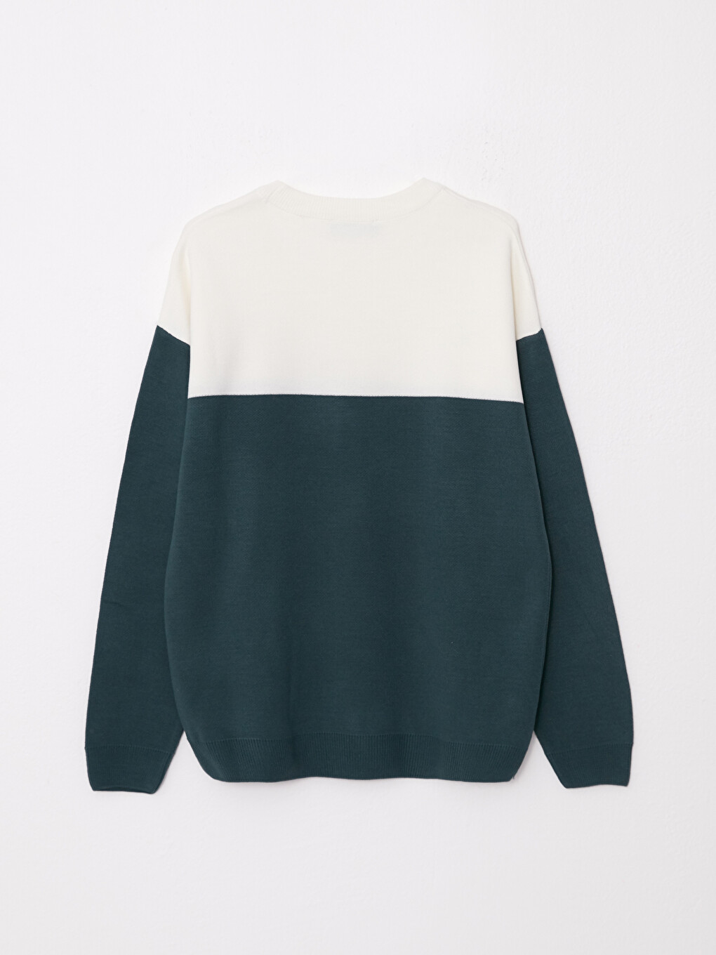 Crew Neck Long Sleeve Color Block Men's Knitwear Sweater-6