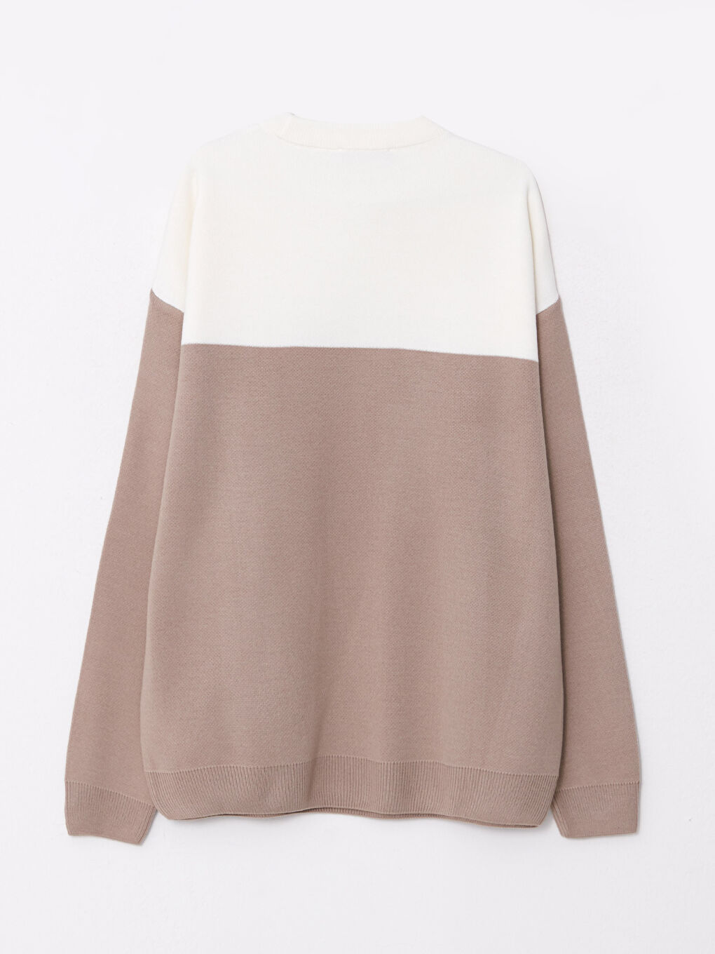 Crew Neck Long Sleeve Color Block Men's Knitwear Sweater -W25401Z8-RBZ