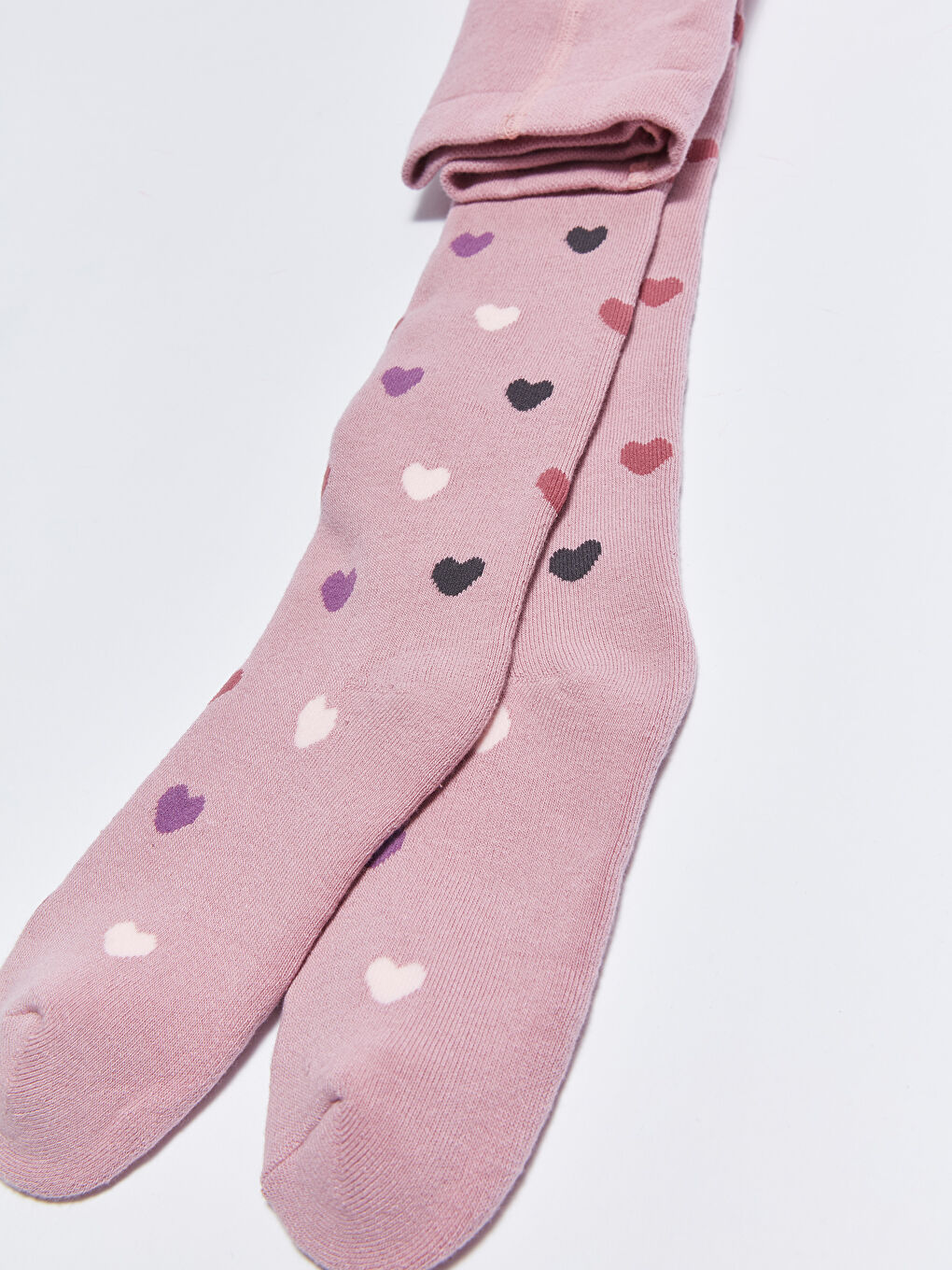 Pembe Desenli Kız Çocuk Kalın Havlu Külotlu Çorap-1