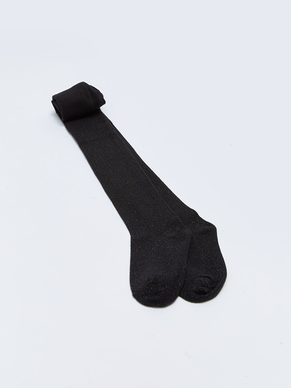 Siyah Sim Detaylı Işıltılı Kız Çocuk Külotlu Çorap