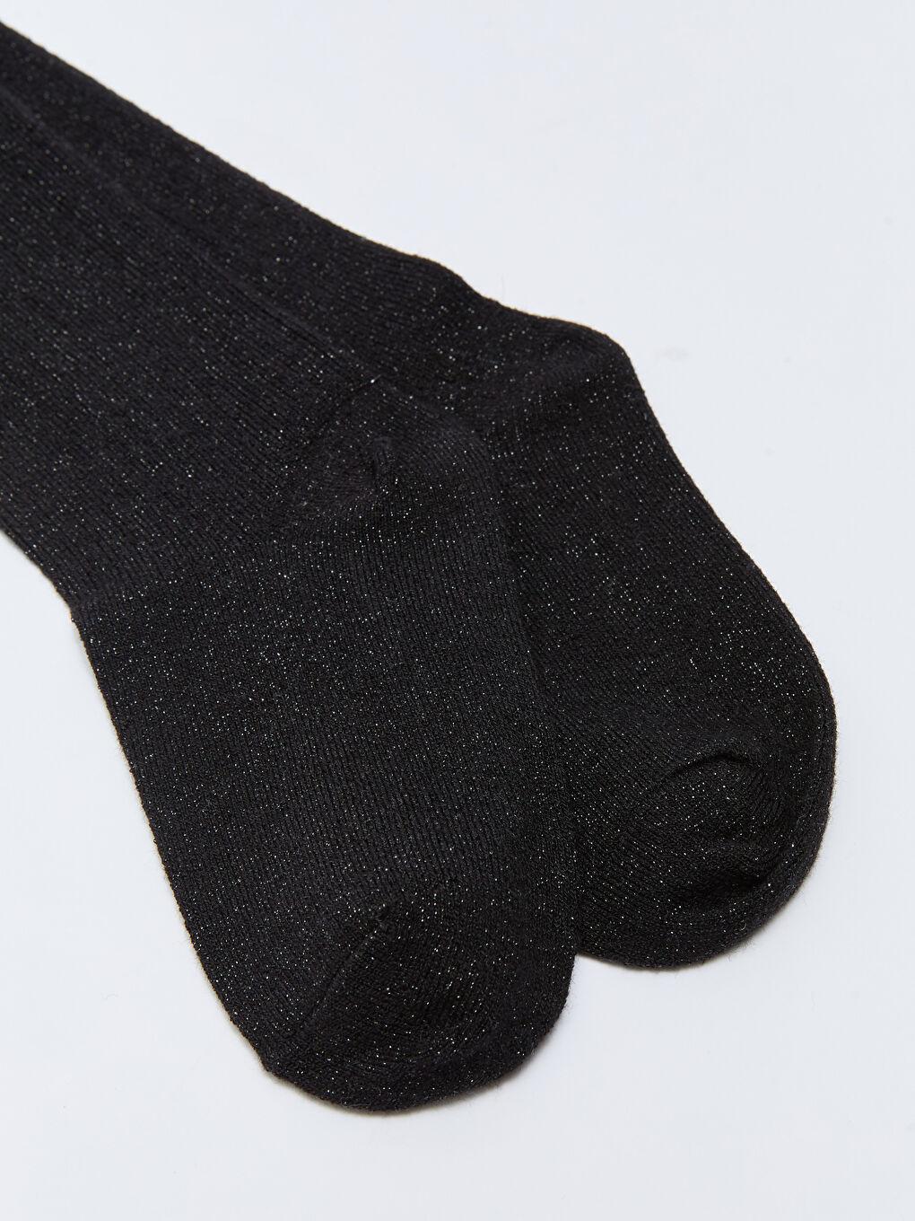 Siyah Sim Detaylı Işıltılı Kız Çocuk Külotlu Çorap-1