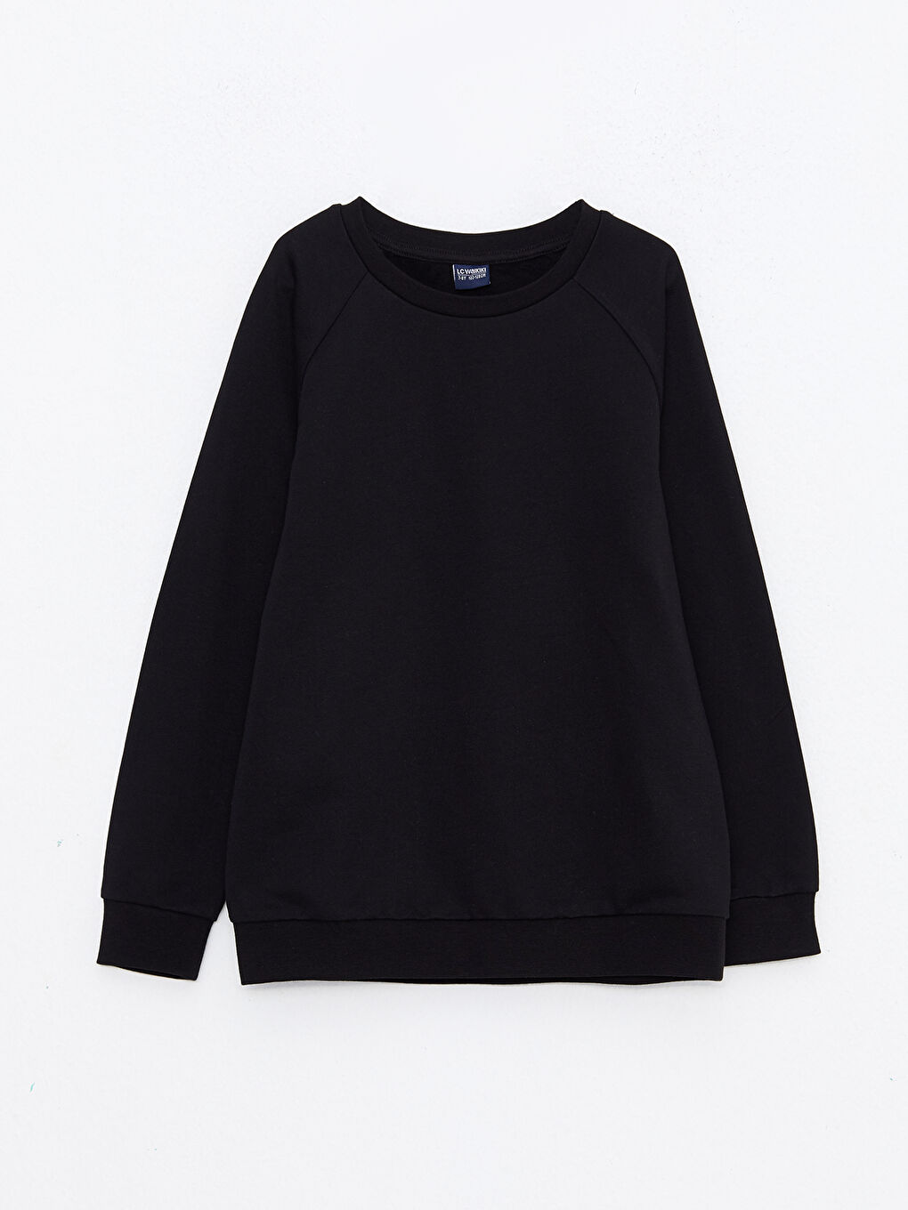 Siyah Bisiklet Yaka Basic Uzun Kollu Erkek Çocuk Sweatshirt