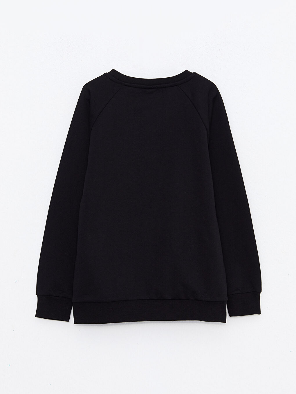 Siyah Bisiklet Yaka Basic Uzun Kollu Erkek Çocuk Sweatshirt-1