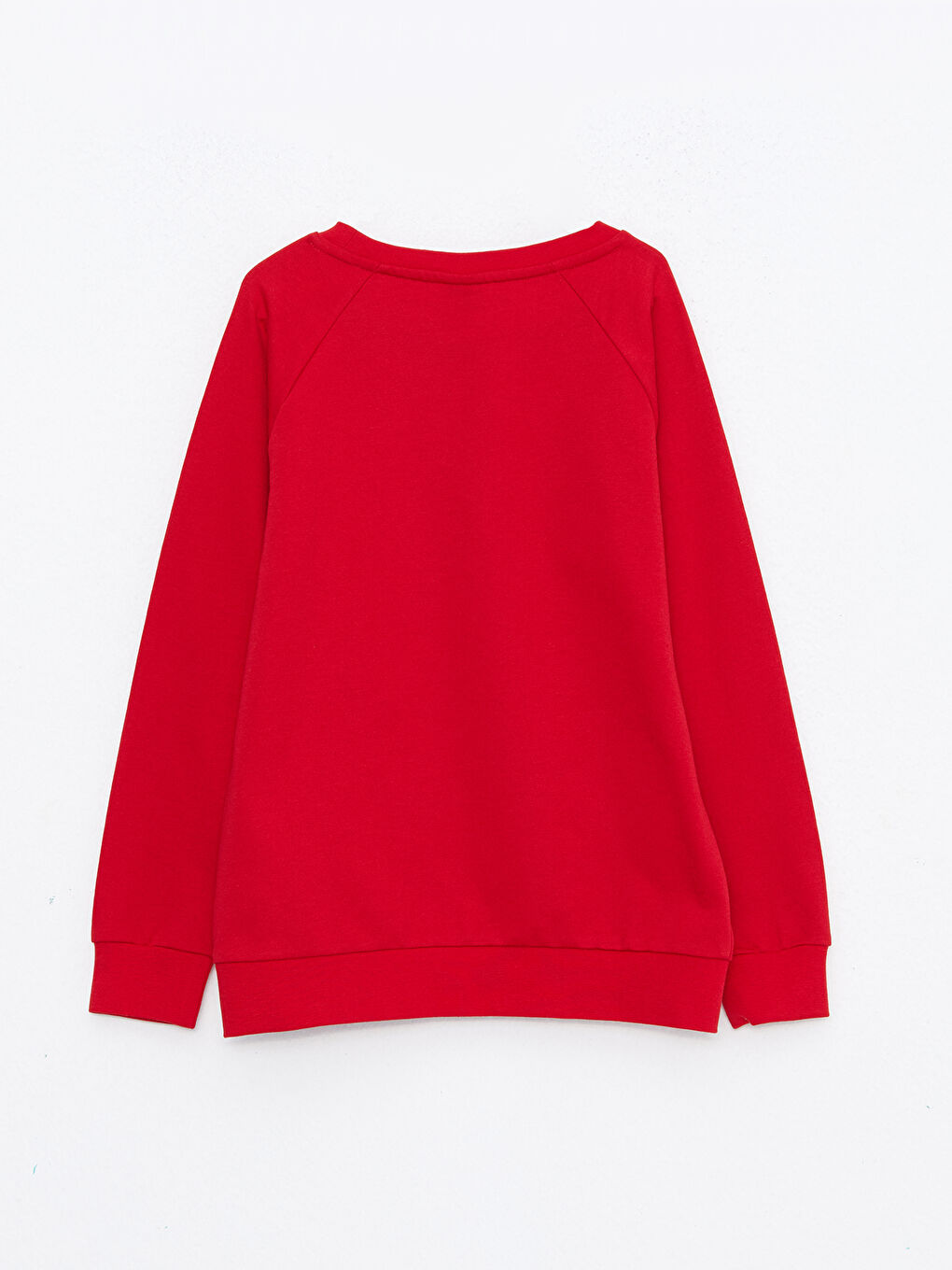 Kırmızı Bisiklet Yaka Basic Uzun Kollu Erkek Çocuk Sweatshirt-1