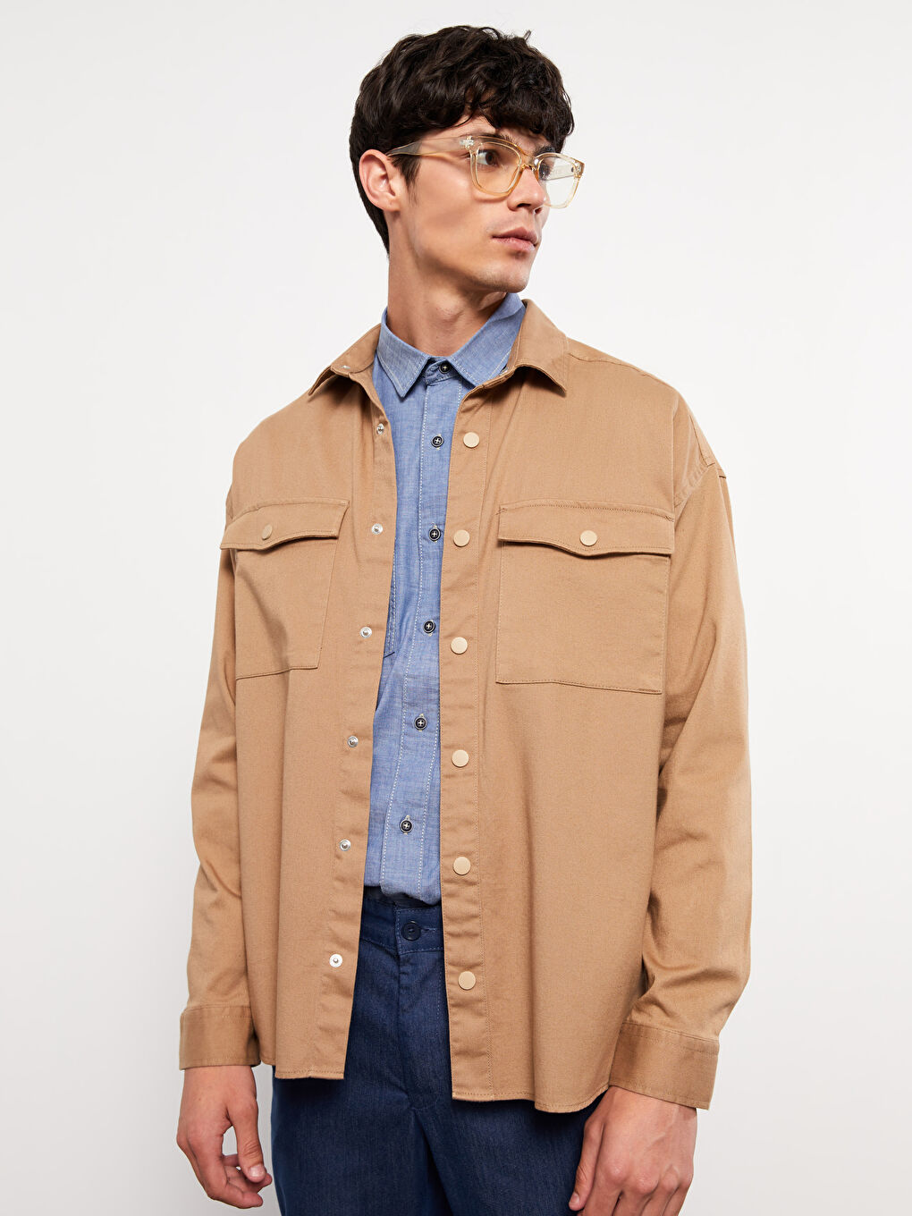 LC Waikiki Relaxed Fit Long Sleeve Men's Shirt Jacket -W25477Z8-MX4