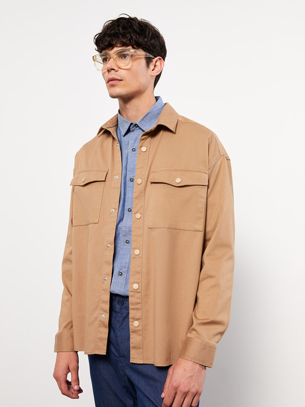 LC Waikiki Relaxed Fit Long Sleeve Men's Shirt Jacket -W25477Z8-MX4