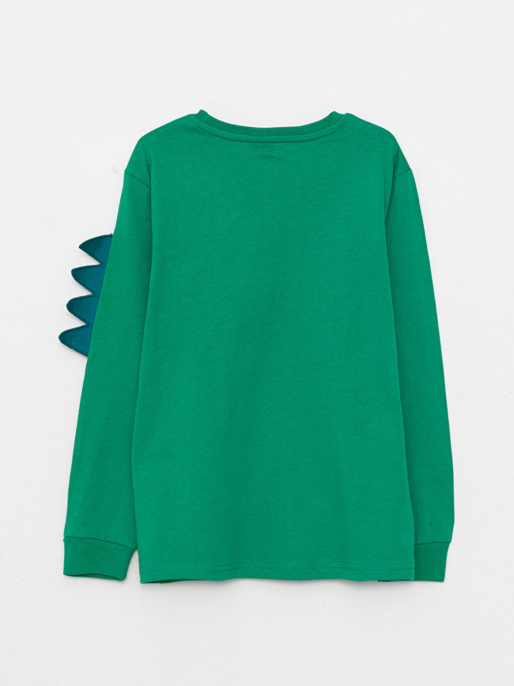 Yeşil Bisiklet Yaka Baskılı Uzun Kollu Erkek Çocuk Tişört-1