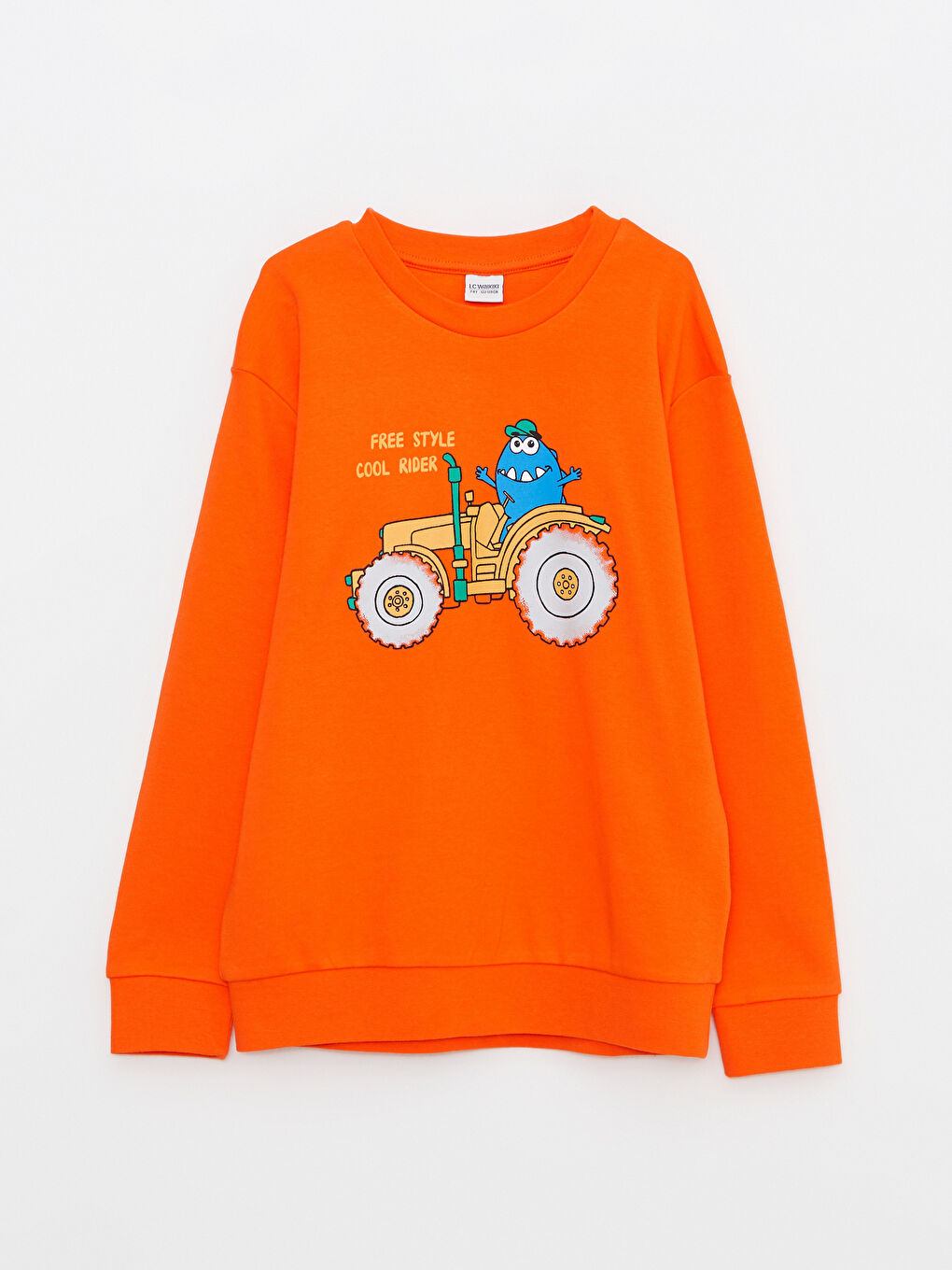 Футболка с длинным рукавом, круглым вырезом и принтом для мальчика