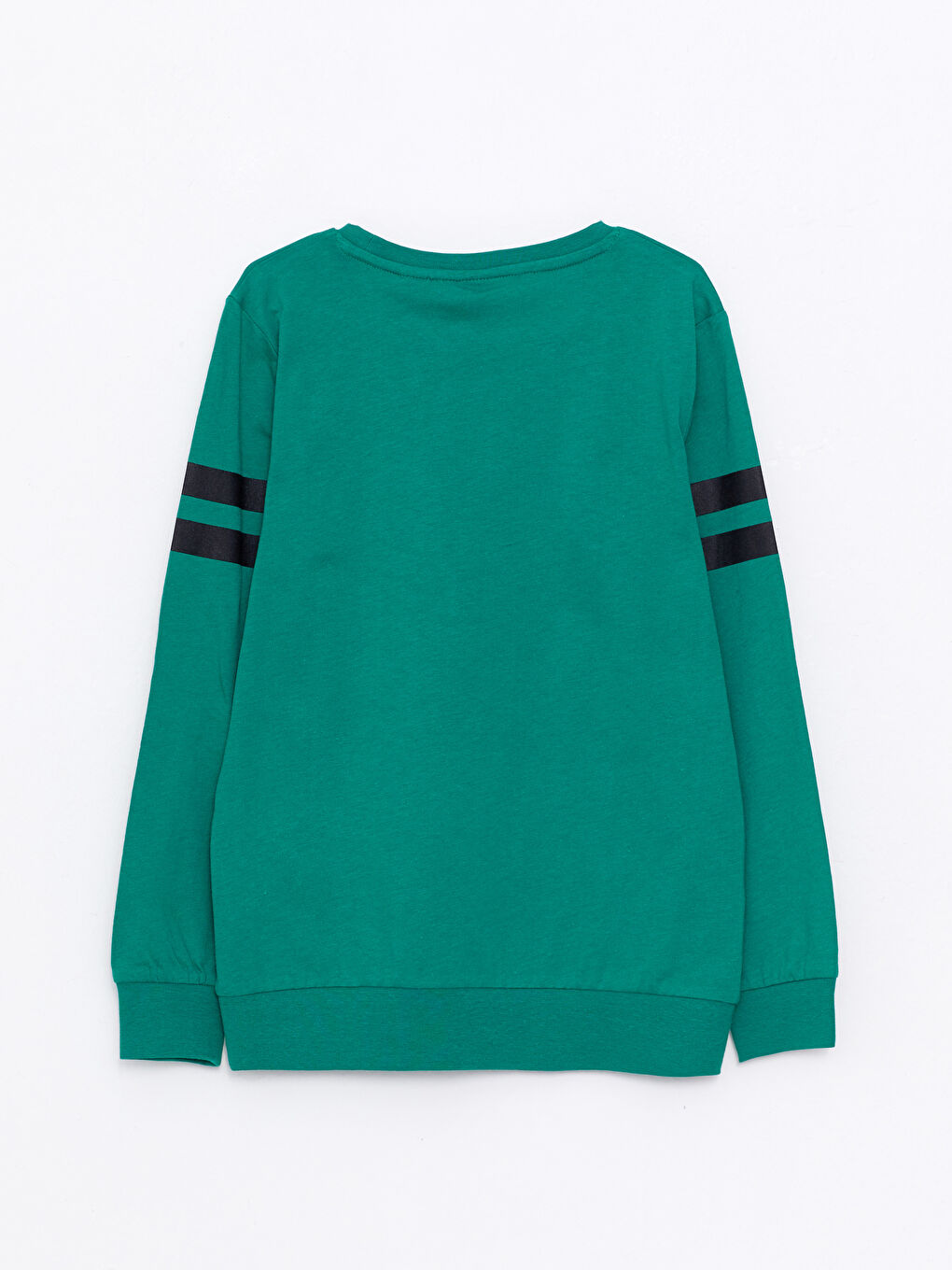 Yeşil Bisiklet Yaka Harry Potter Baskılı Uzun Kollu Pamuklu Erkek Çocuk Tişört-1