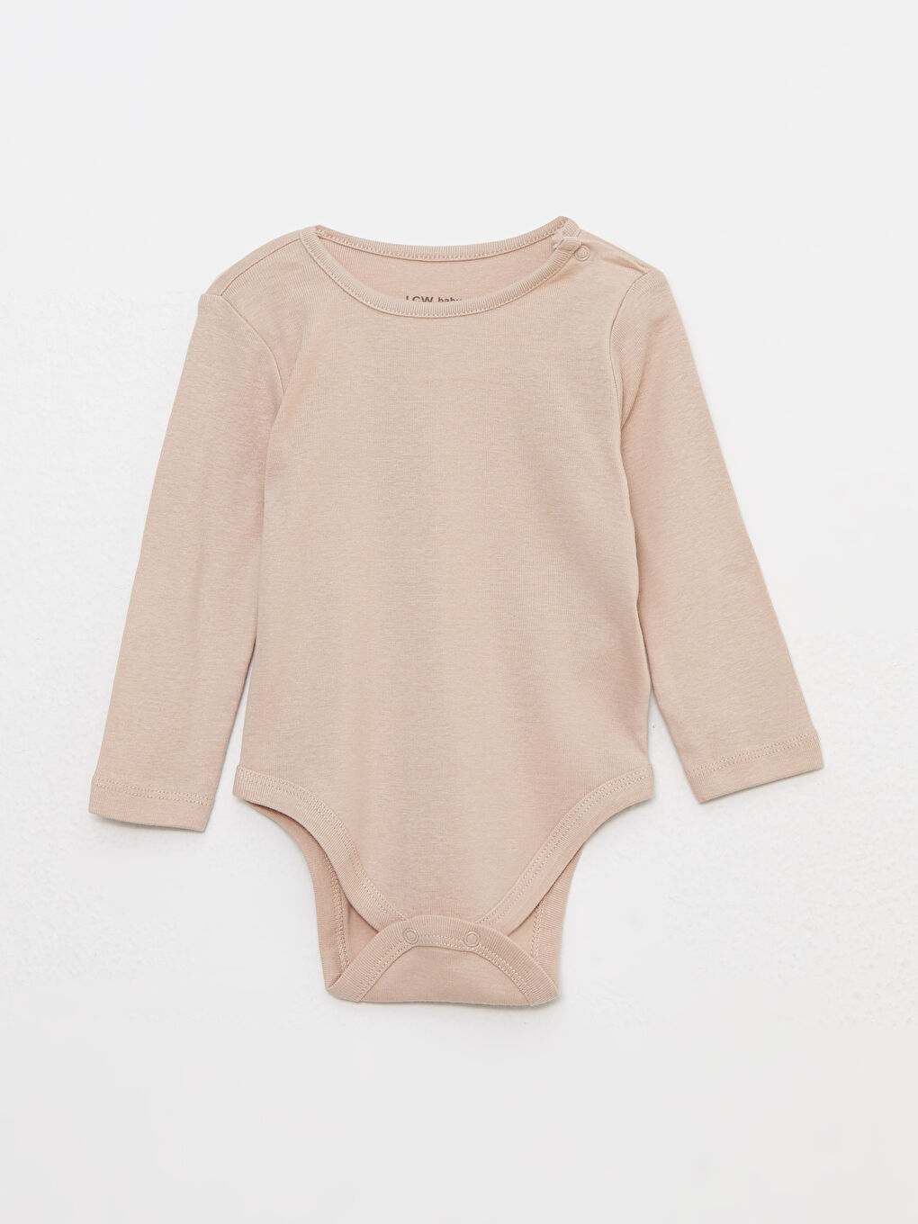 Crew Neck Long Sleeve Basic Baby Boy Snap Fastener Body 3 Pcs-1