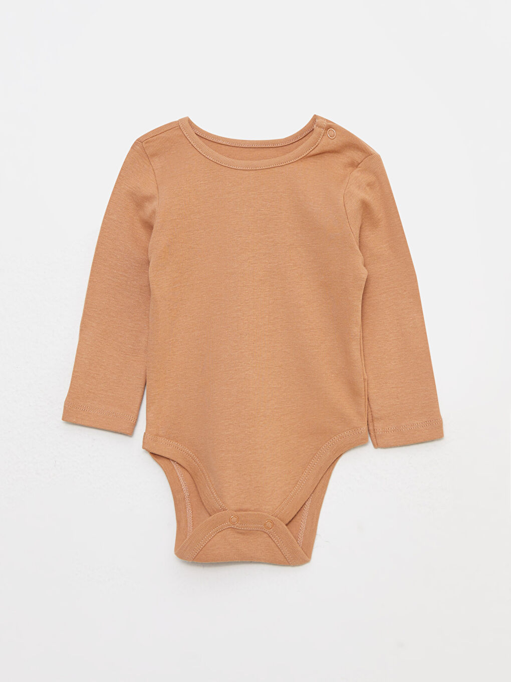 Crew Neck Long Sleeve Basic Baby Boy Snap Fastener Body 3 Pcs-2