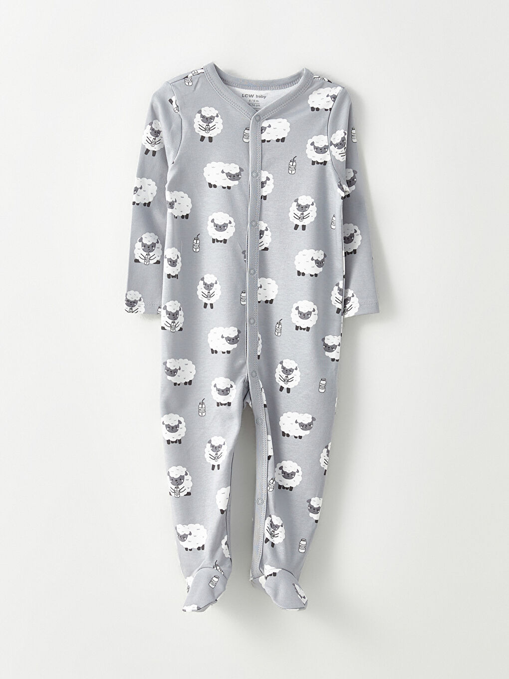 Gri Bisiklet Yaka Baskılı Erkek Bebek 3'lü Takım-5