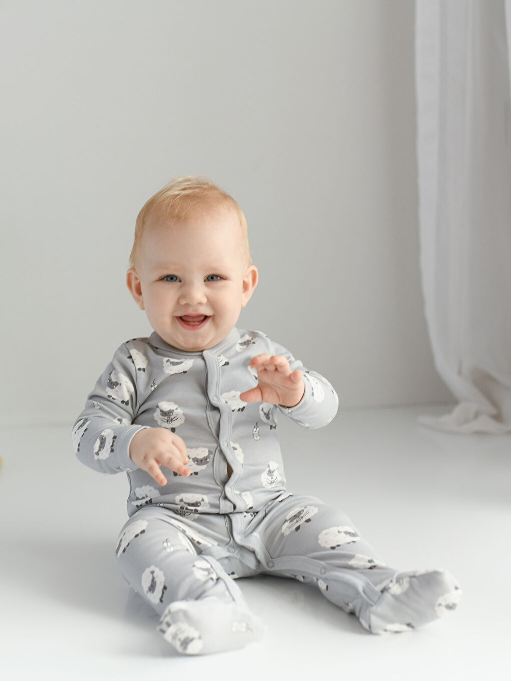 Gri Bisiklet Yaka Baskılı Erkek Bebek 3'lü Takım-2