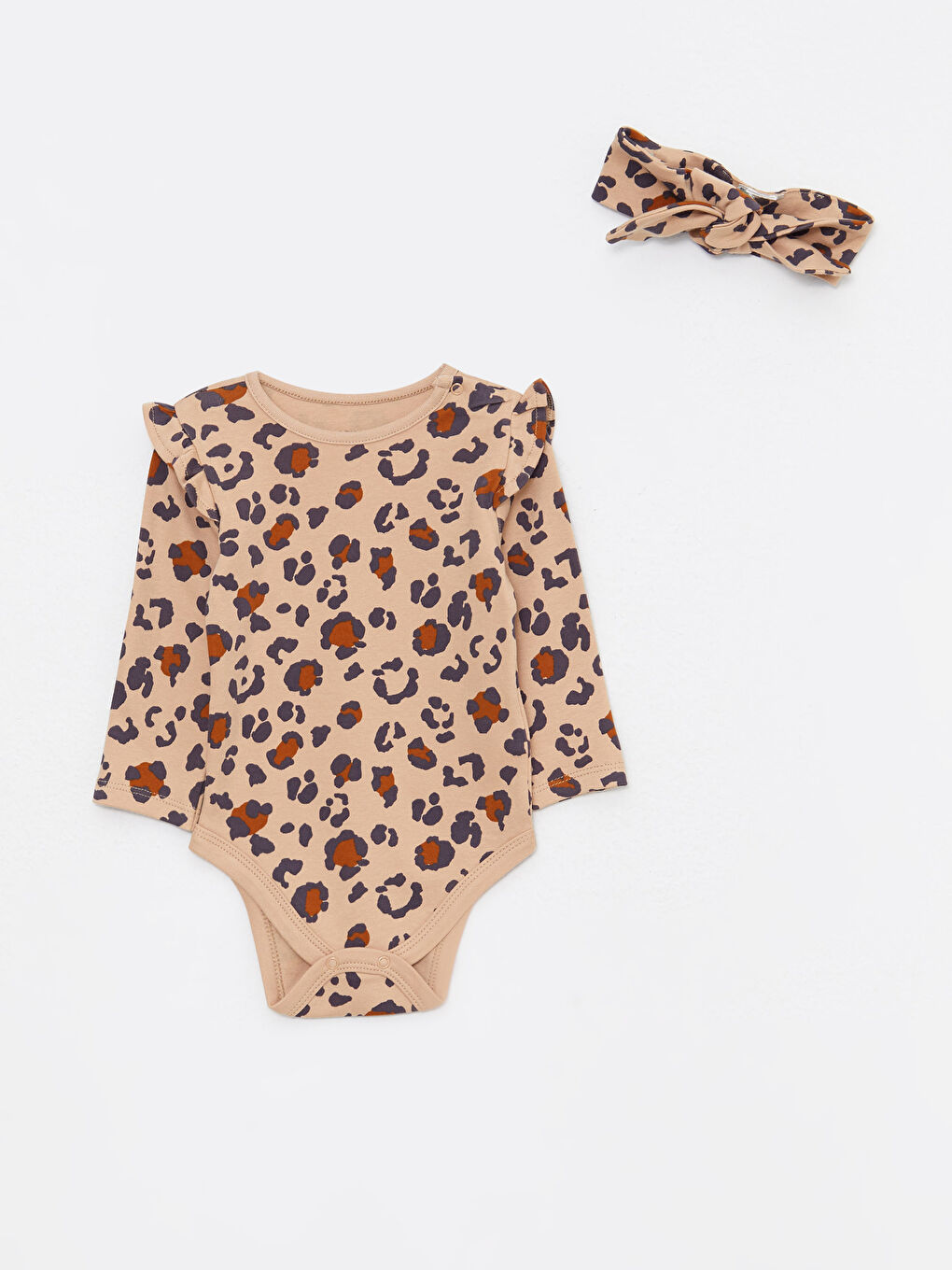 Crew Neck Long Sleeve Patterned Baby Girl 3-Pack Set-1