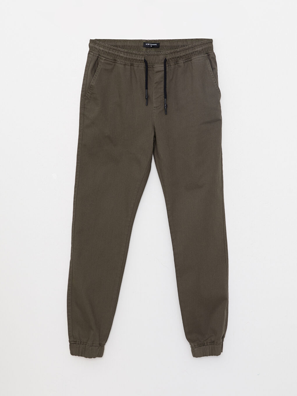 Haki Slim Fit Gabardin Erkek Jogger Pantolon-5