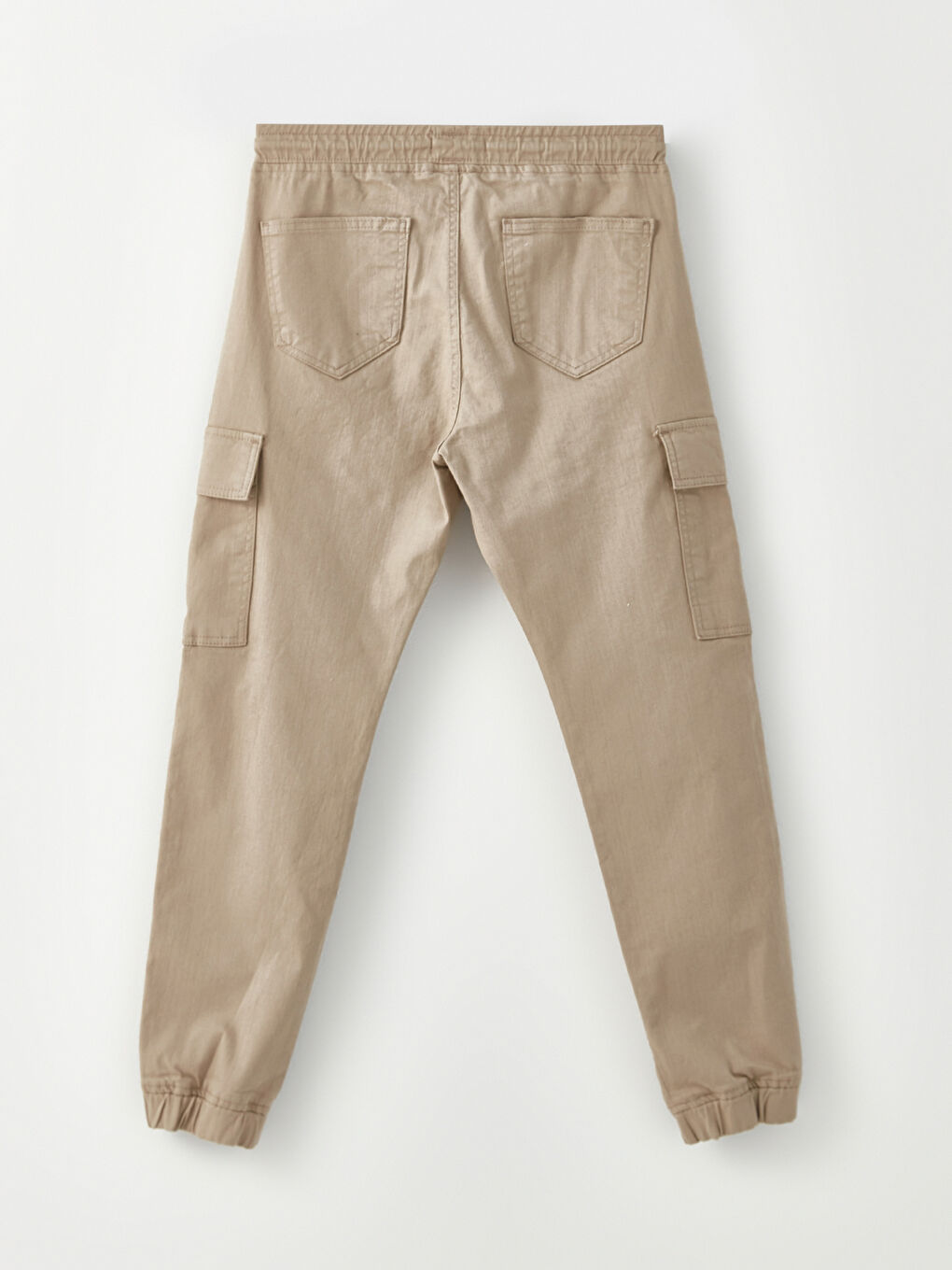 Bej Slim Fit Gabardin Erkek Jogger Pantolon-6