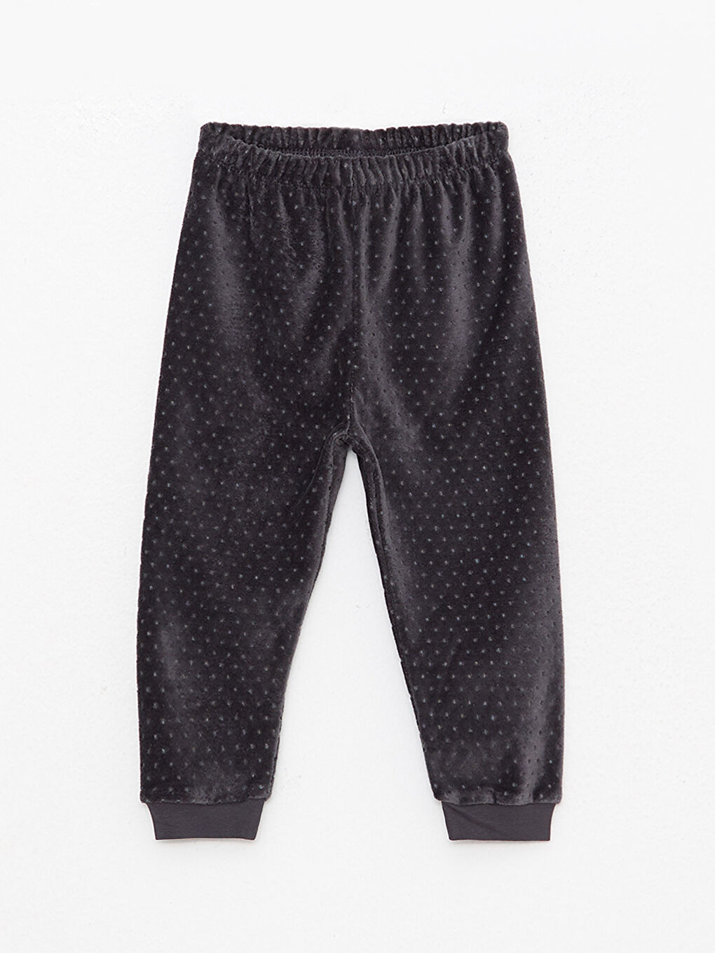 Gri Bisiklet Yaka Uzun Kollu Nakış Detaylı Erkek Bebek Hırka ve Pantolon 2'li Takım-3