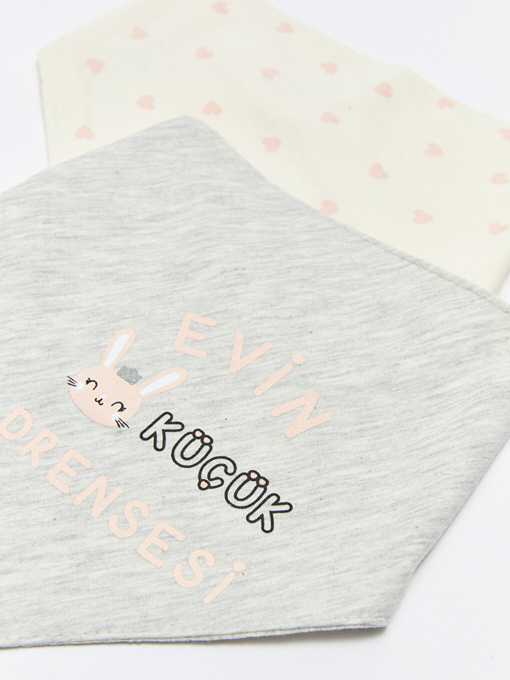 Desenli Kız Bebek Mama Önlüğü 2'li-1