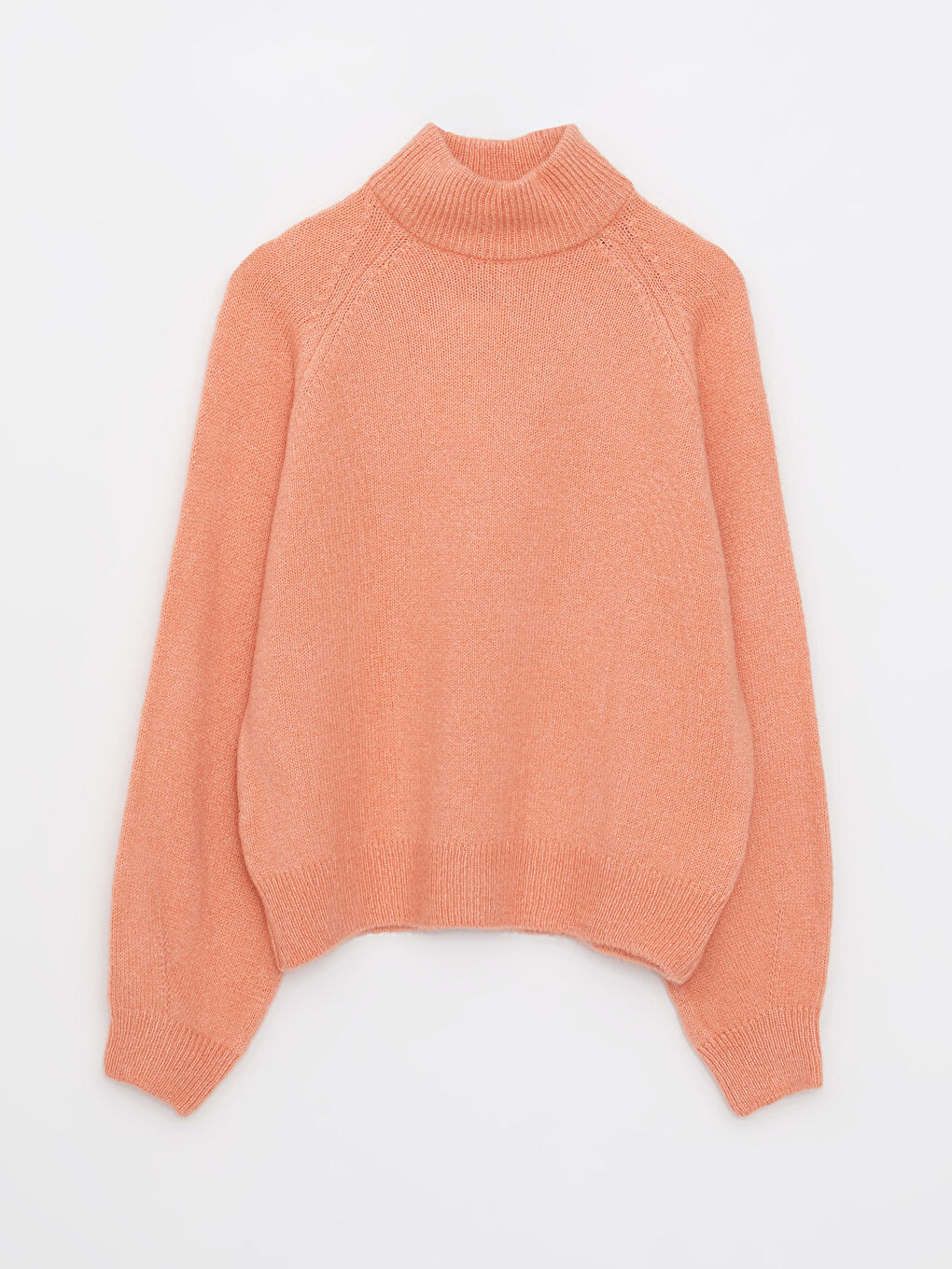 Mercan Yarım Balıkçı Yaka Kadın Triko Kazak-5