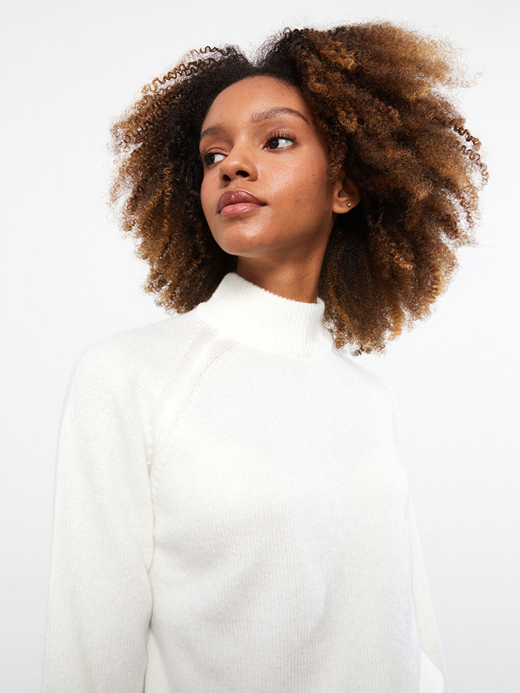 بلوفر تريكو بياقة هاي نيك للسيدات-4