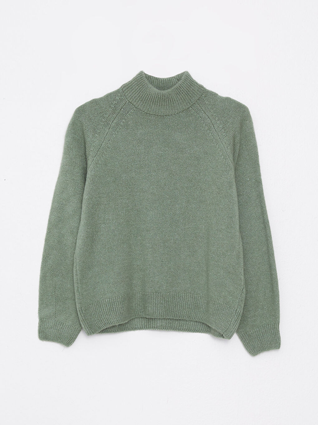 Yeşil Yarım Balıkçı Yaka Kadın Triko Kazak-5