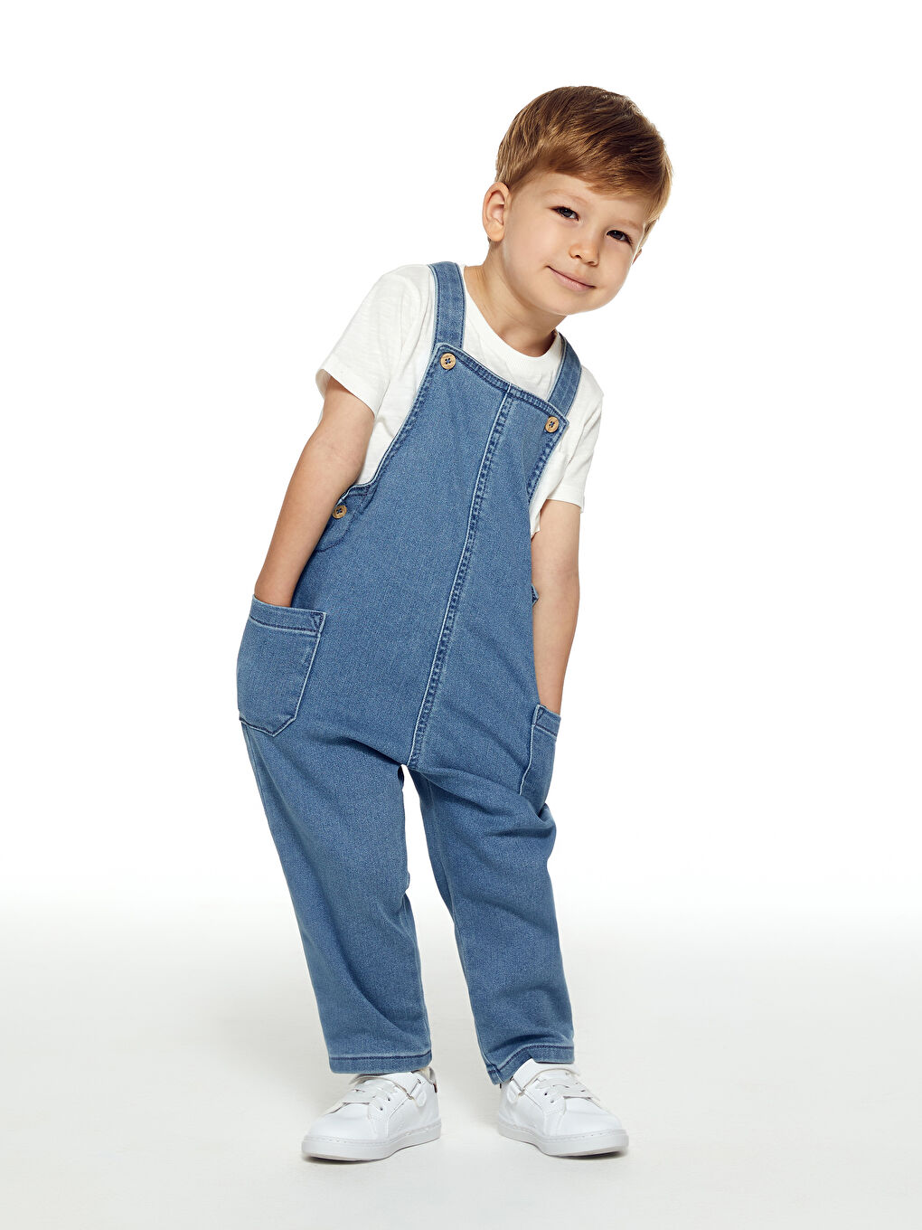 Дънков Гащеризон за Бебе Момче с Квадратно Деколте-1