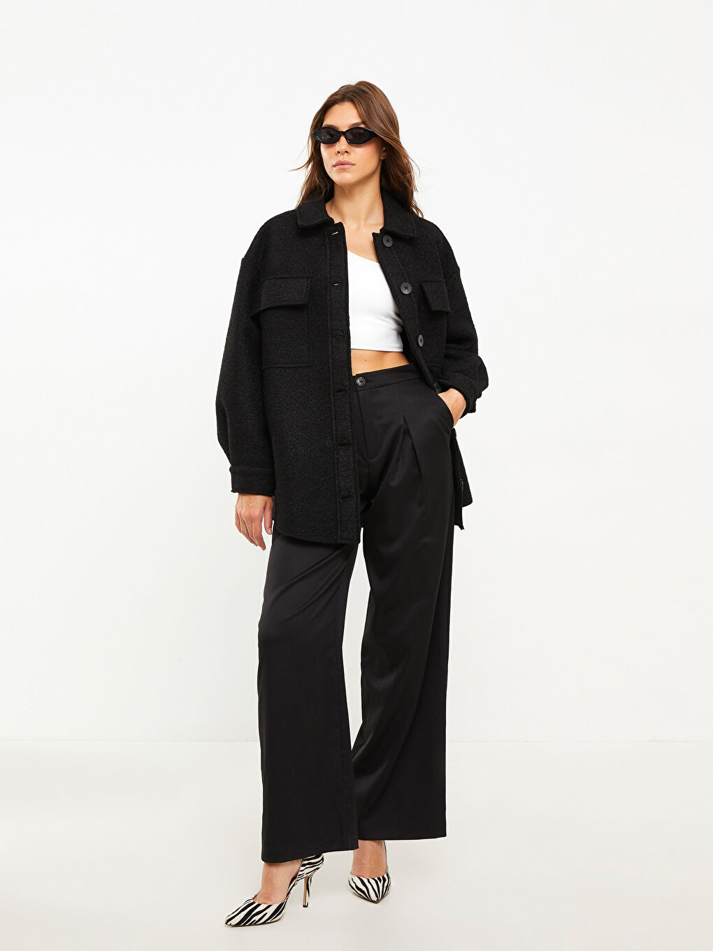 Collared Neck Oversize Women's Jacket