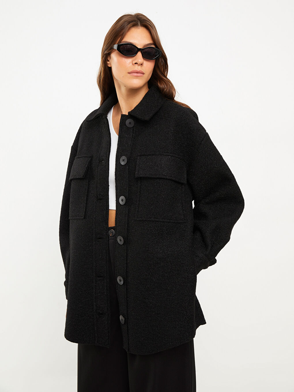 Collared Neck Oversize Women's Jacket-1