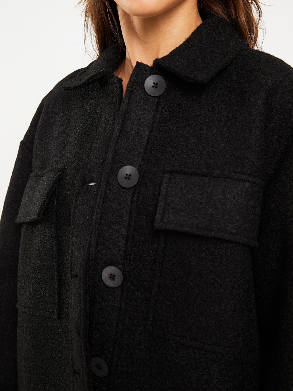 Collared Neck Oversize Women's Jacket-3