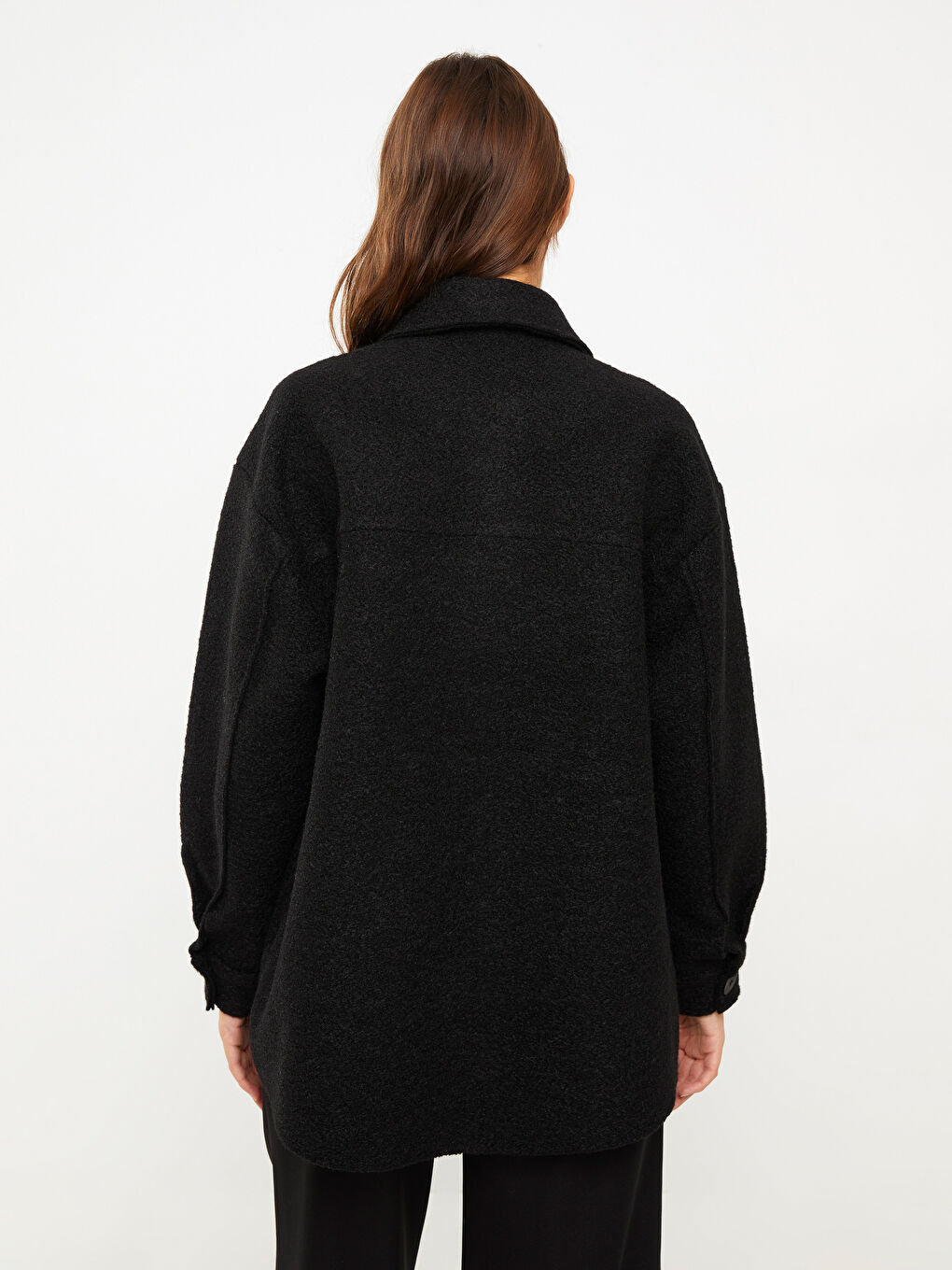 Collared Neck Oversize Women's Jacket-5