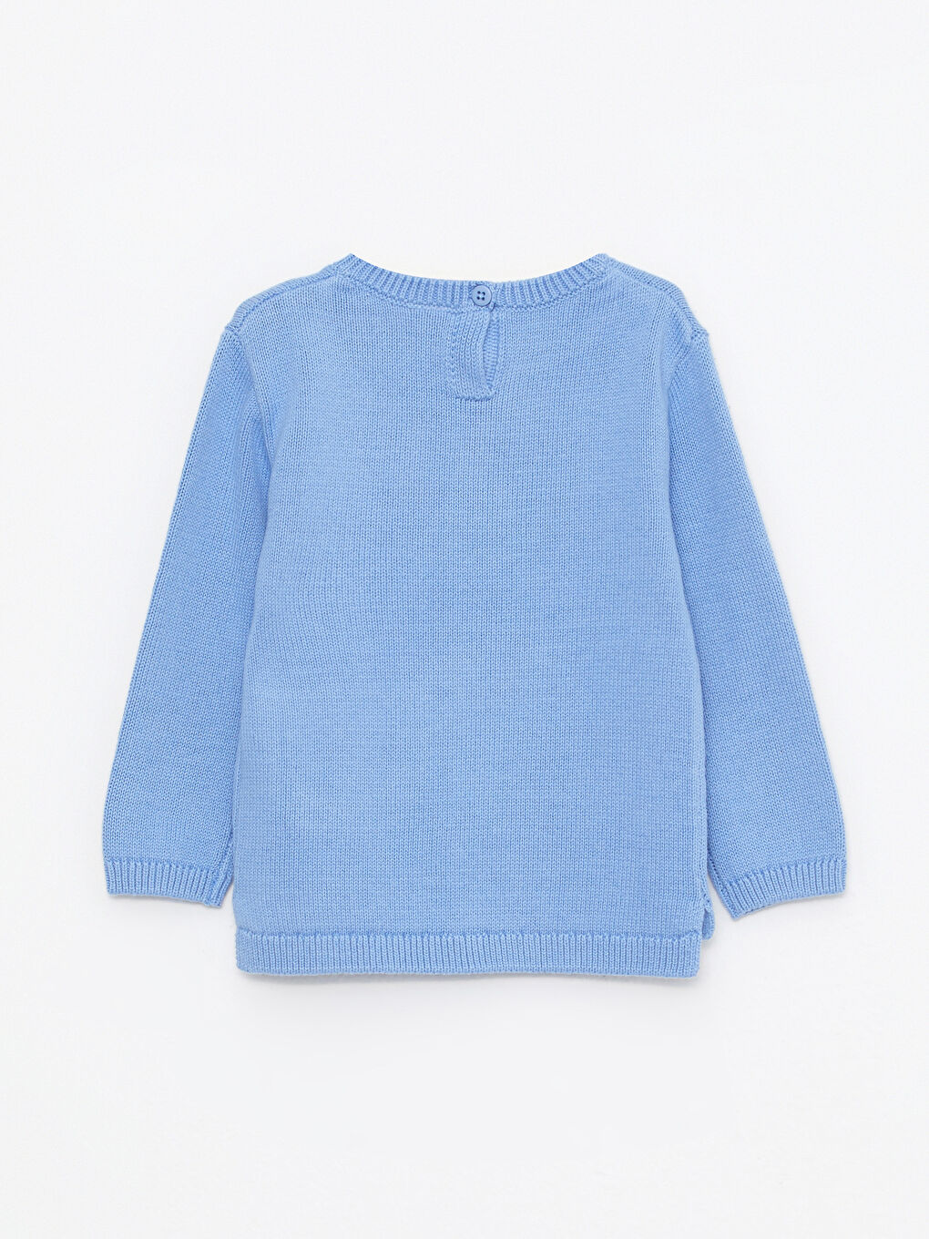 Crew Neck Long Sleeve Basic Baby Girl Tricot Sweater-1