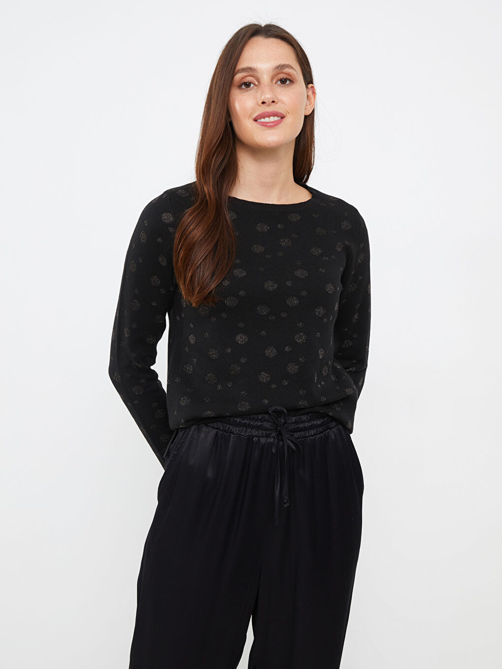 Pull-over à Col Rond Imprimé Manches Longues pour Femmes-2