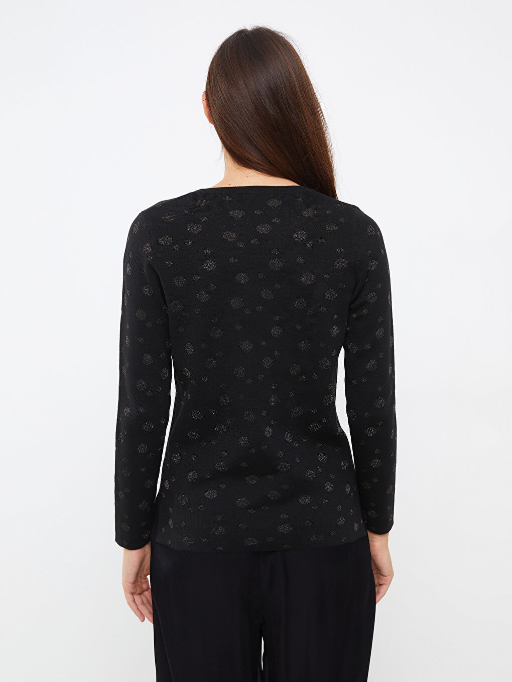 Pull-over à Col Rond Imprimé Manches Longues pour Femmes-4