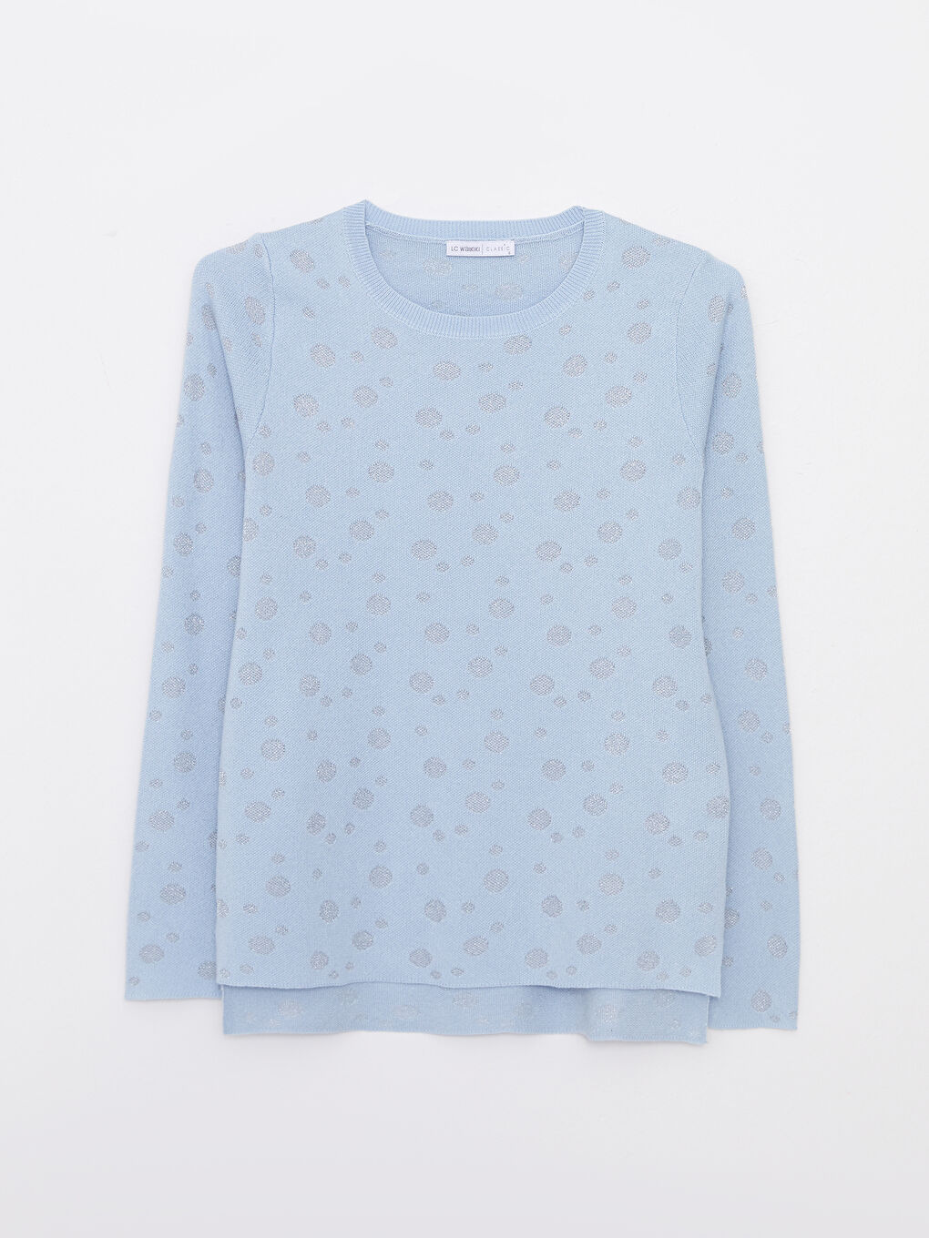 سترة ياقة دائرية كم طويل مطبوع للسيدات-5