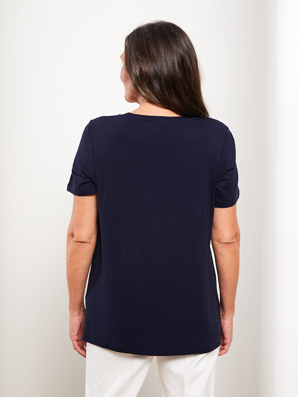 Crew Neck Patterned Short Sleeve Women's T-Shirt-4