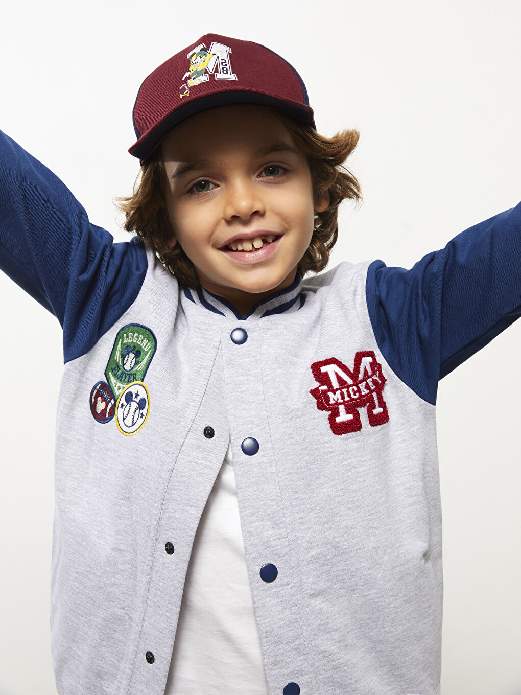 LCW Kids Mickey Mouse Bestickte Langarm Jungen College Jacke -W25660Z4-LAL