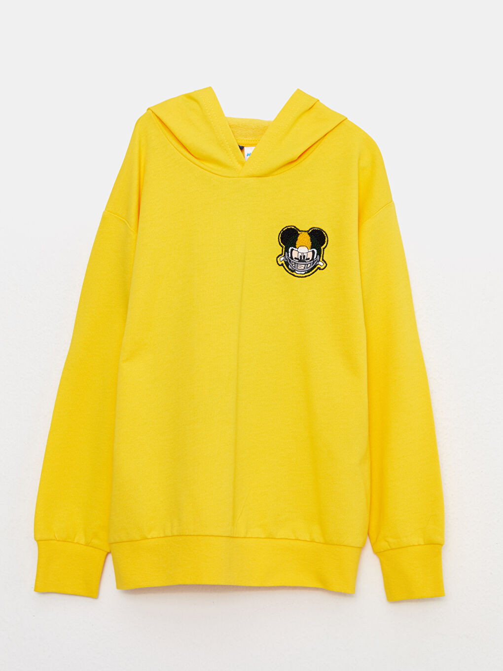 LCW Kids Sarı Kapüşonlu Mickey Mouse Nakışlı Uzun Kollu Erkek Çocuk Sweatshirt