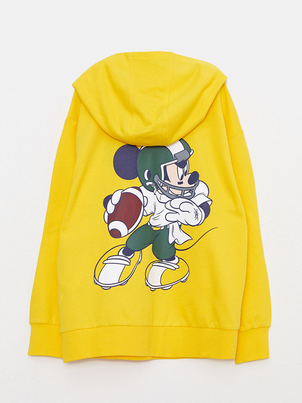 LCW Kids Sarı Kapüşonlu Mickey Mouse Nakışlı Uzun Kollu Erkek Çocuk Sweatshirt - 1