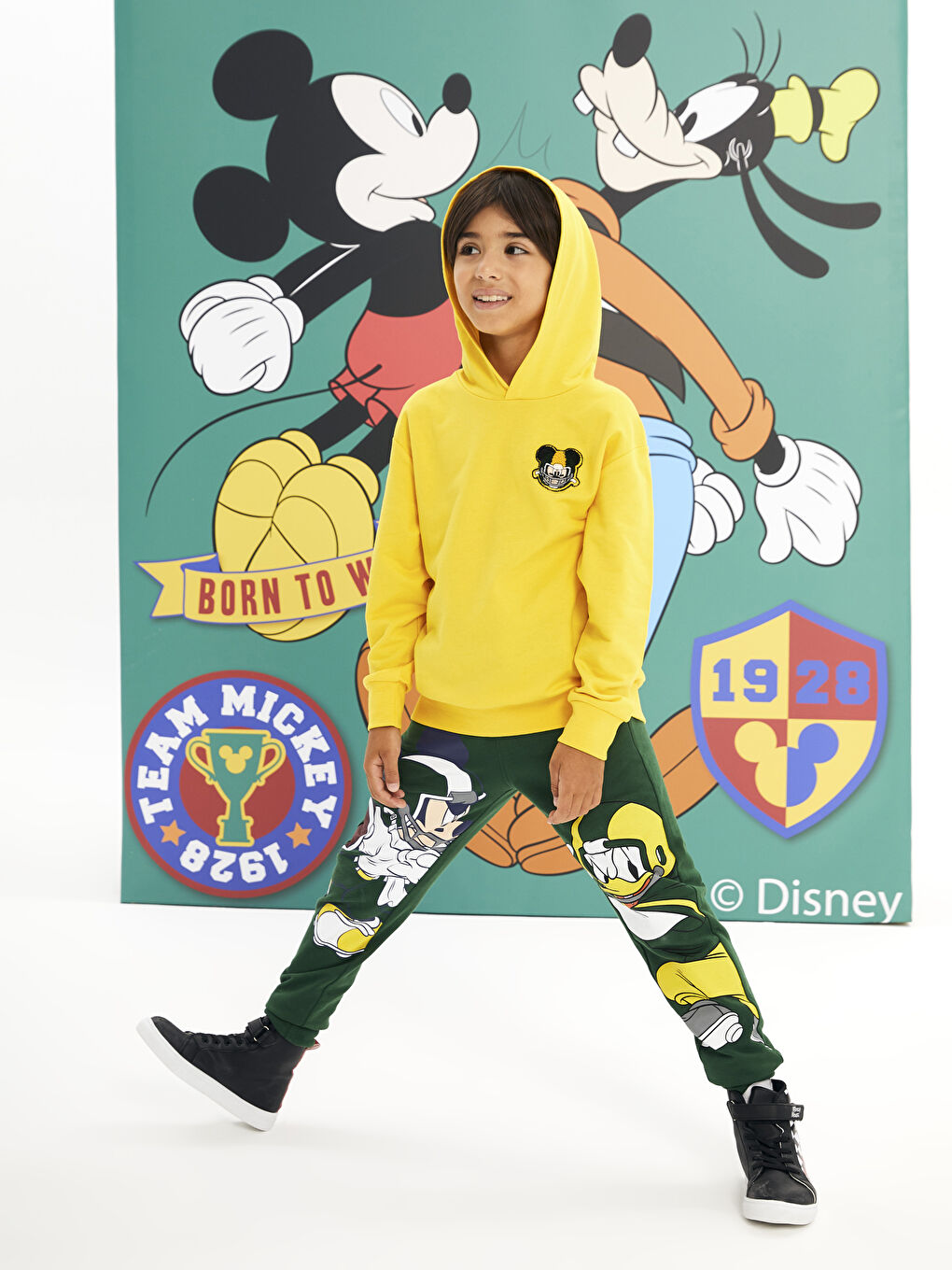 Pantalon de Survêtement Jogger Garçon Imprimé Disney à Taille Élastique-5