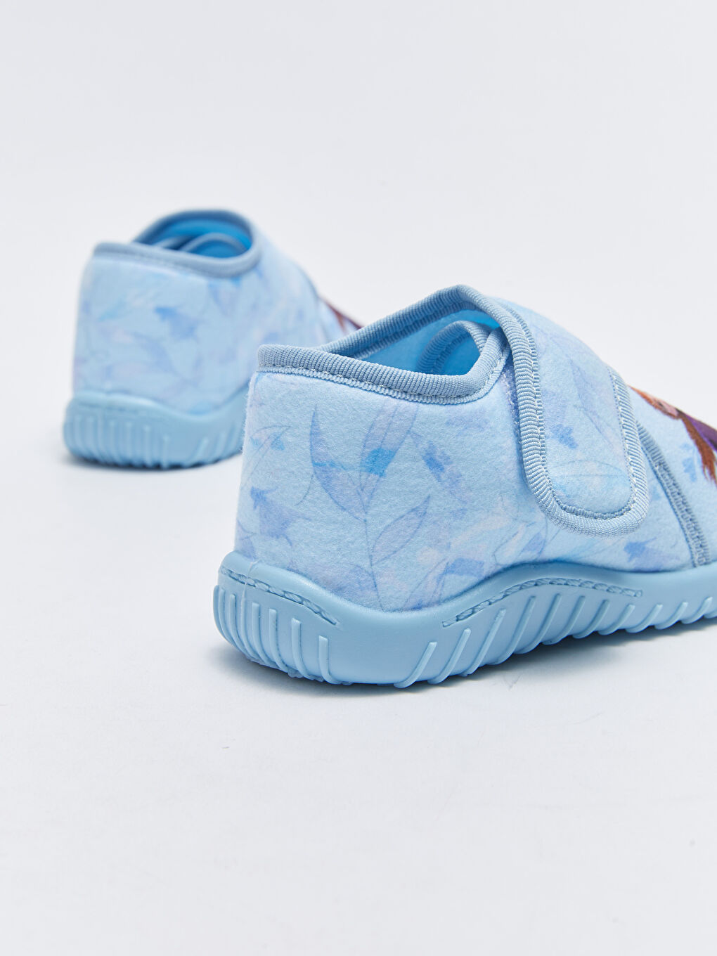 Mavi Frozen Lisanslı Cırt Cırtlı Kız Çocuk Panduf-4