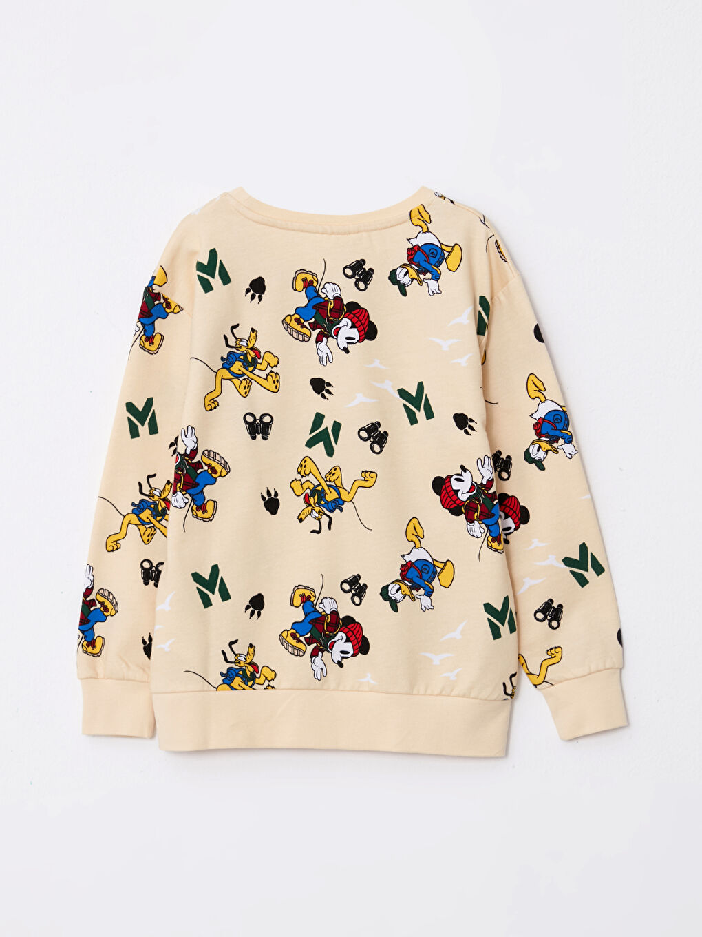 Crew Neck Mickey Mouse Printed Long Sleeve Boys' Sweatshirt-1