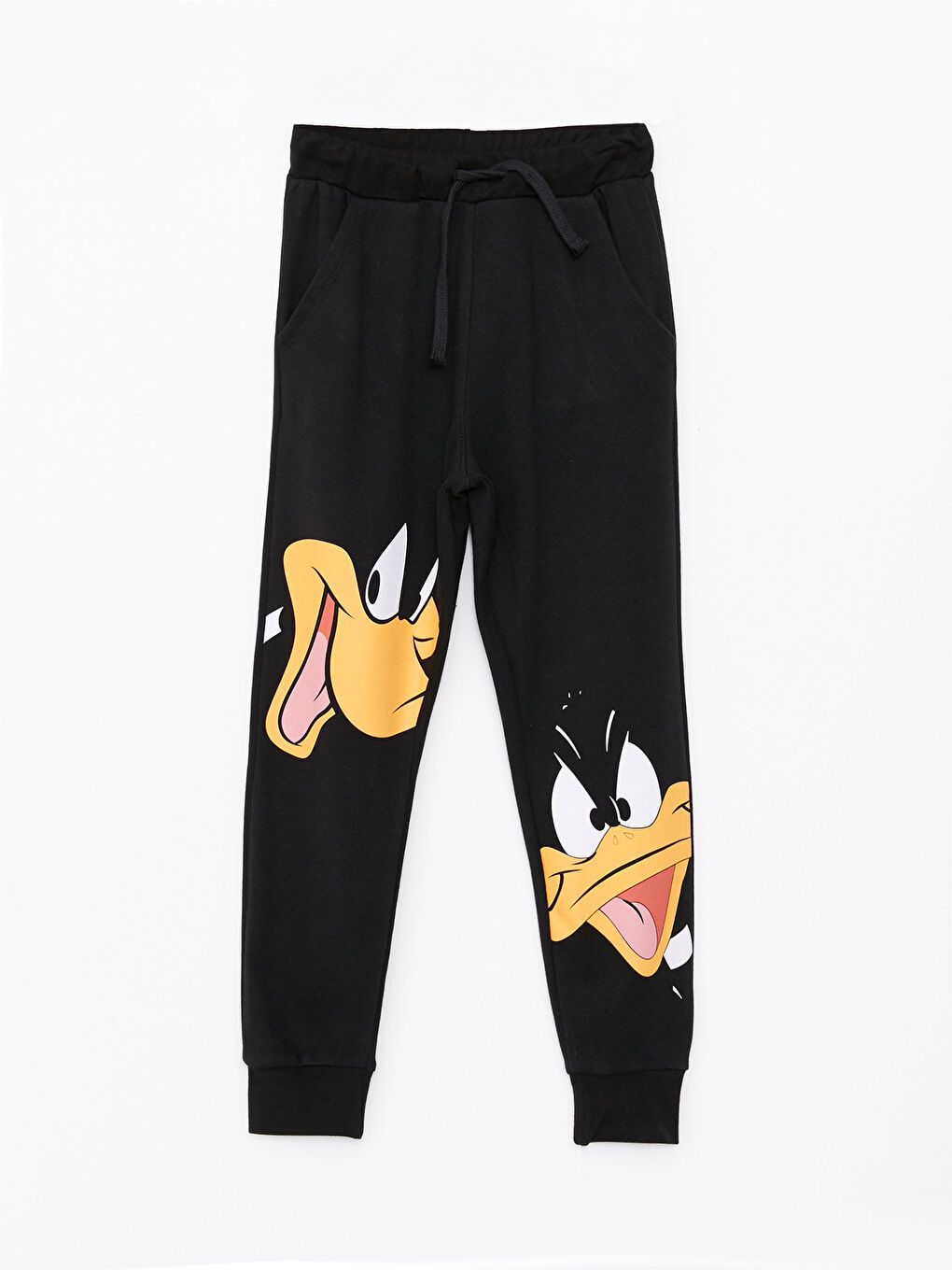 Siyah Beli Lastikli Daffy Duck Baskılı Erkek Çocuk Jogger Eşofman Altı