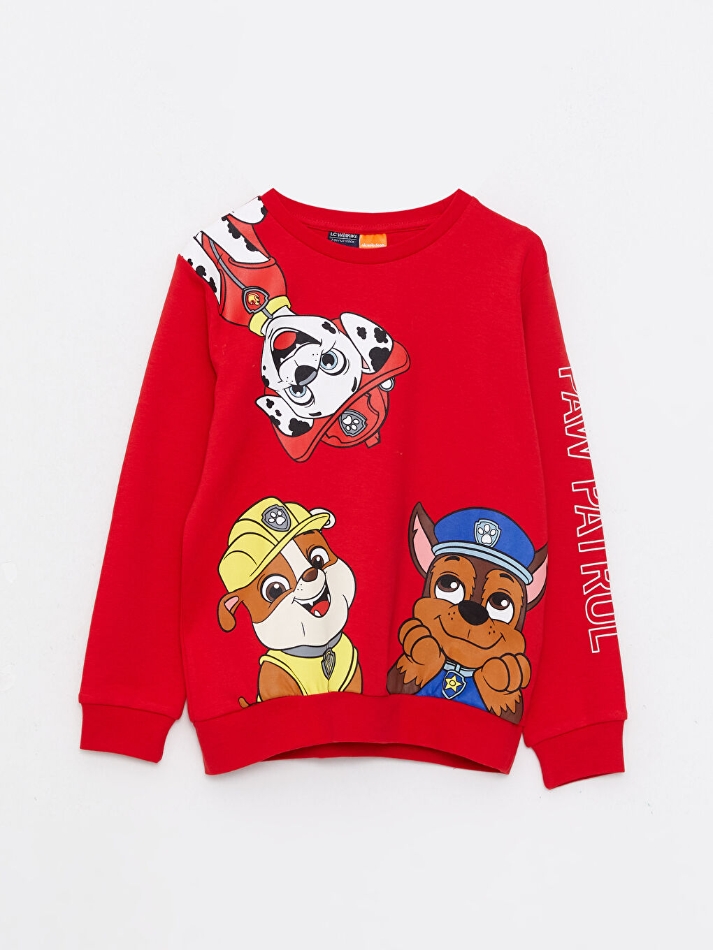 Sweat-shirt à col rond Pat' Patrouille imprimé à manches longues pour garçons