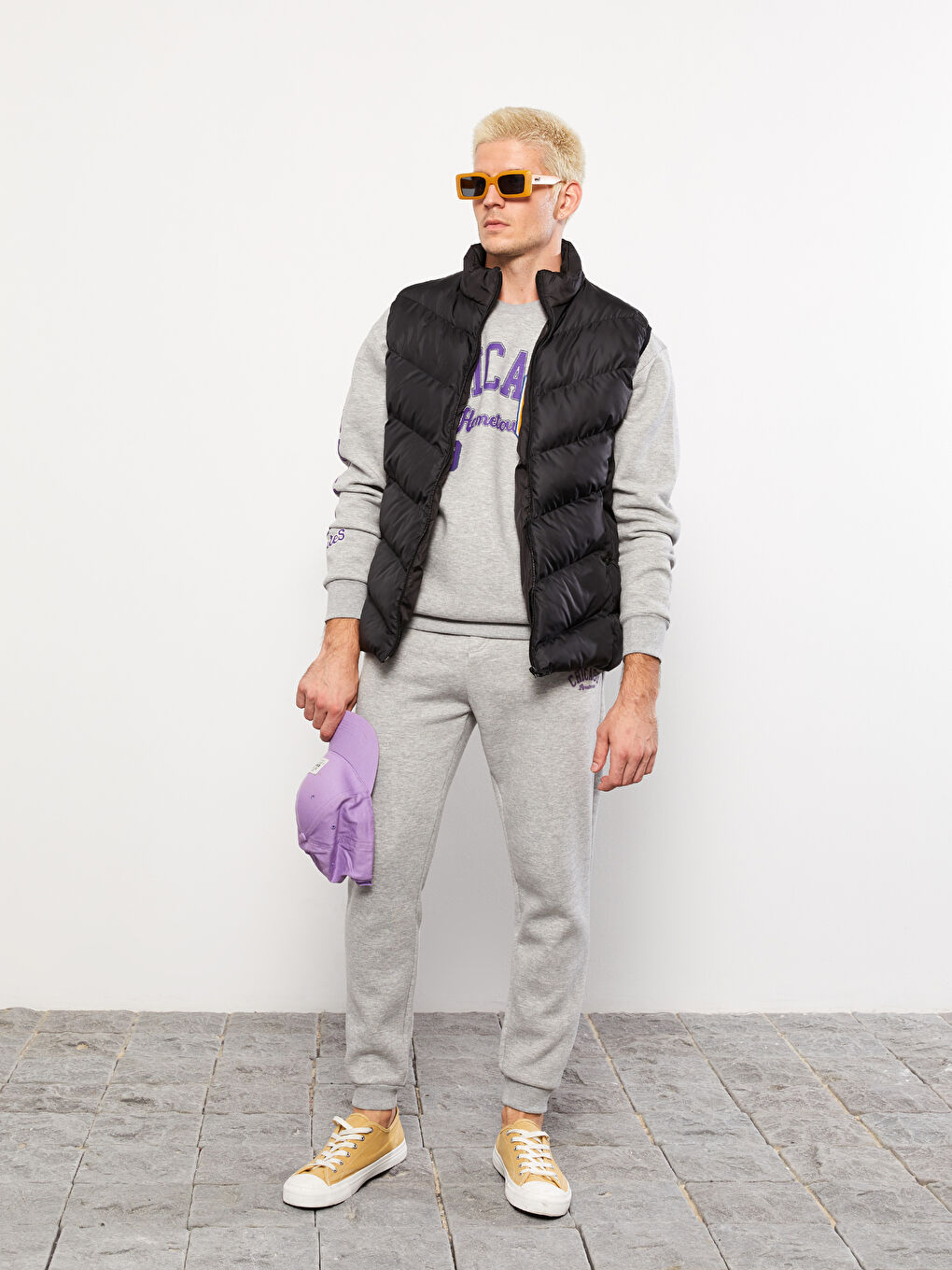 Siyah Standart Kalıp Dik Yaka Erkek Şişme Yelek-1