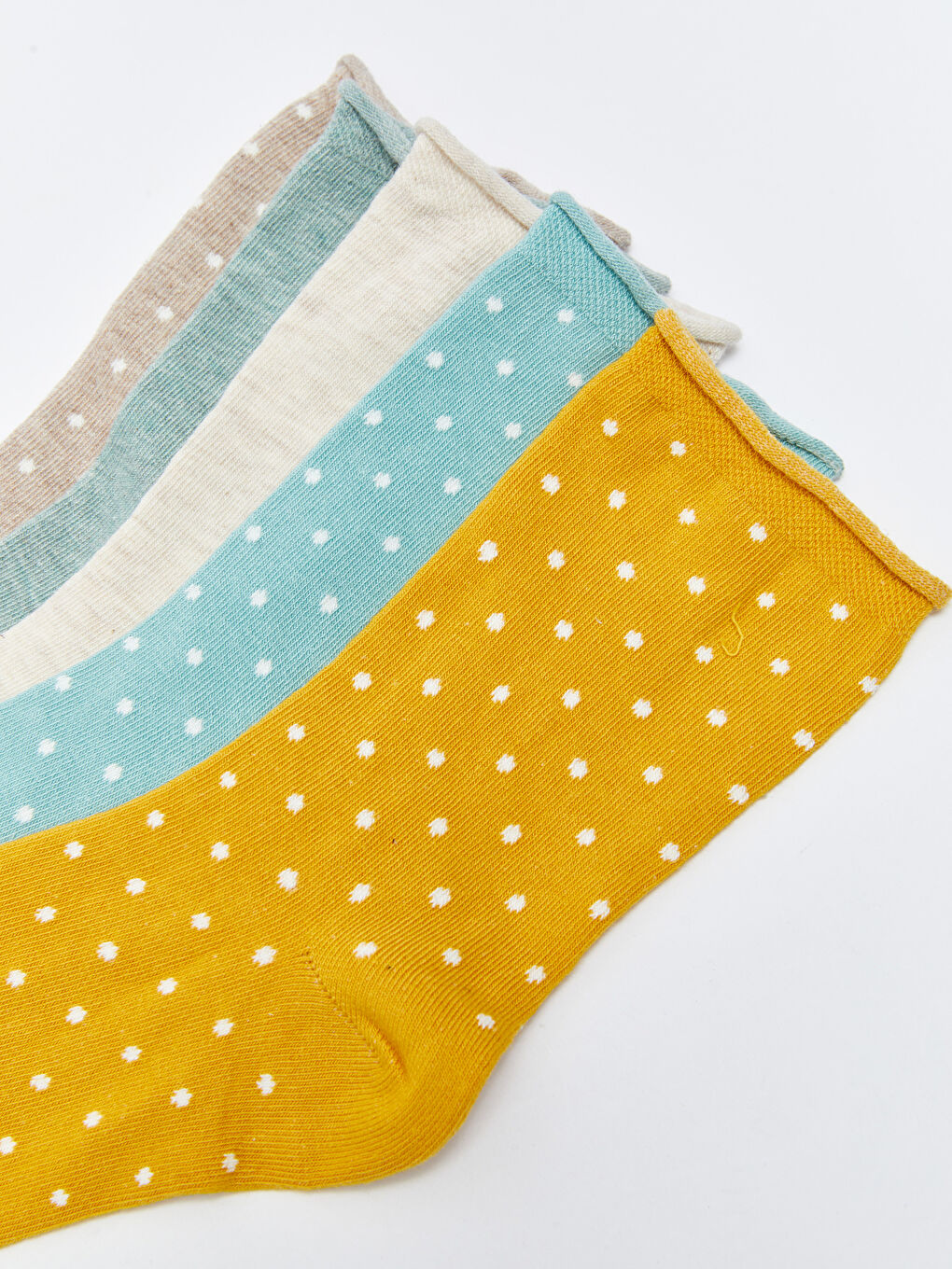 Ekru Desenli Kadın Soket Çorap 5'li-2