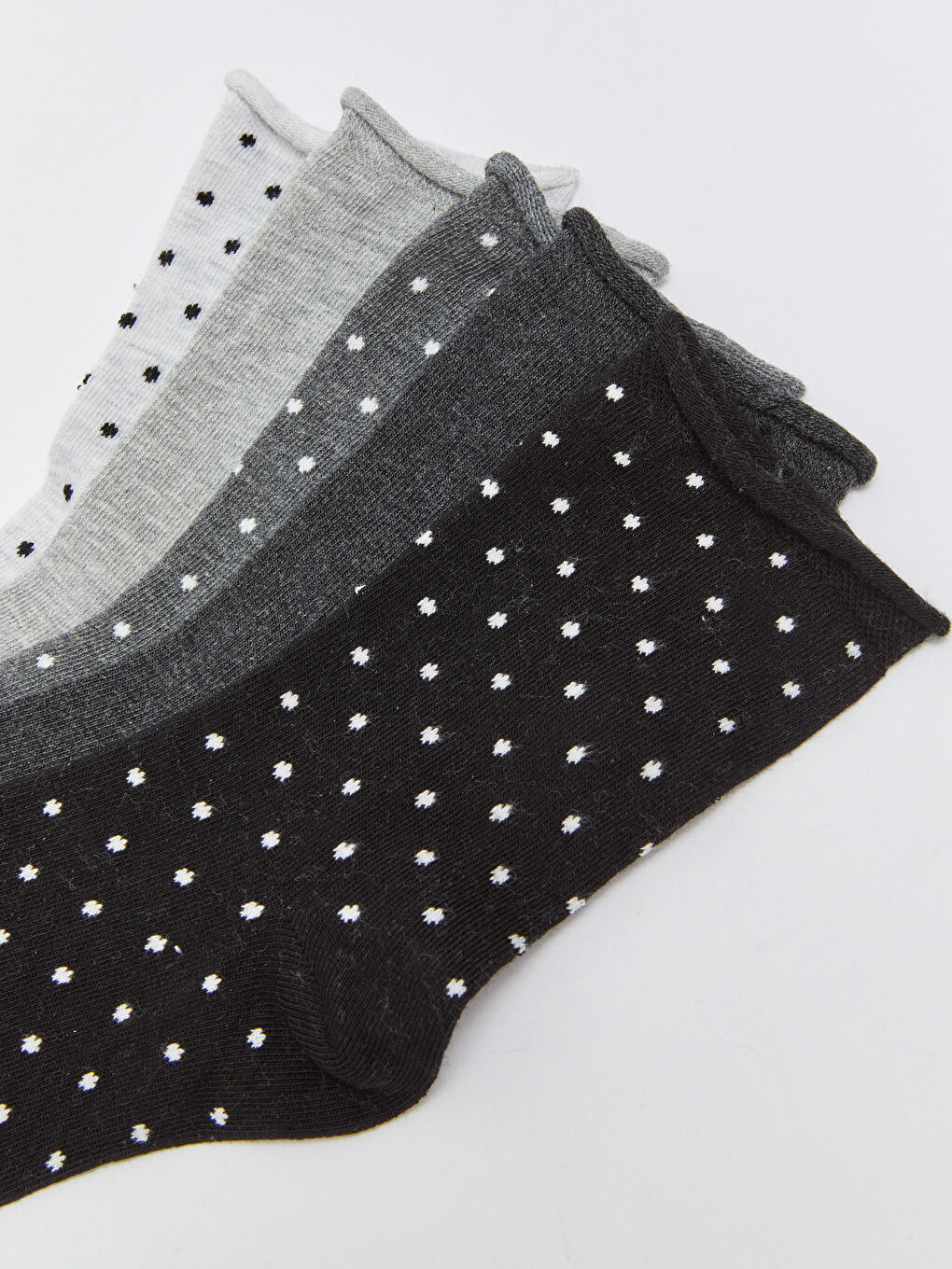 Gri Desenli Kadın Soket Çorap 5'li-2