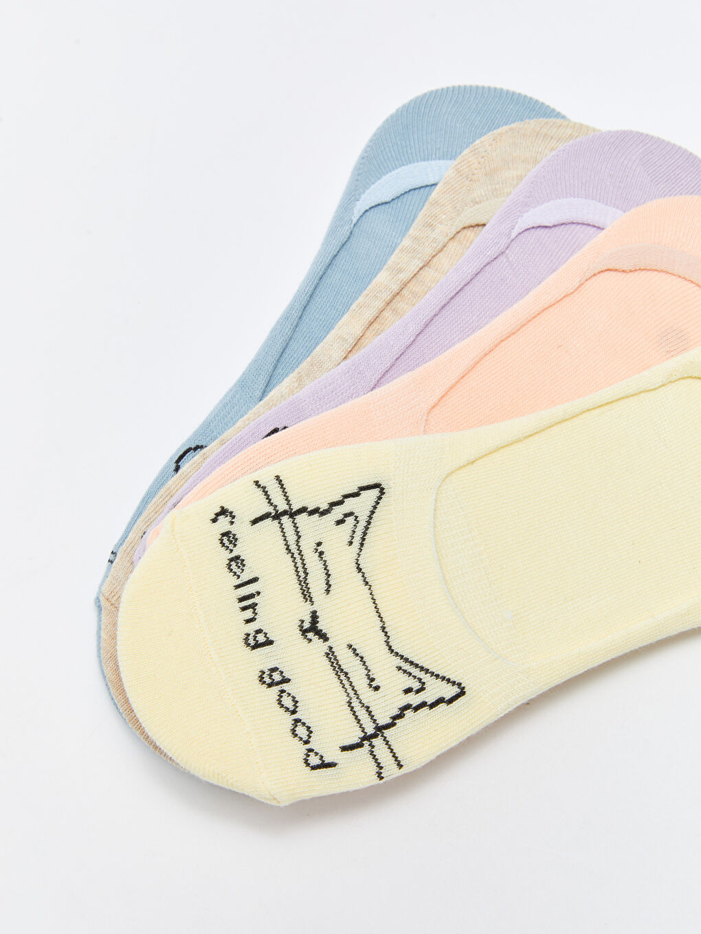 LCW DREAM Gemusterte Unsichtbare Socken für Damen 5er-Pack -W25810Z8-J5G